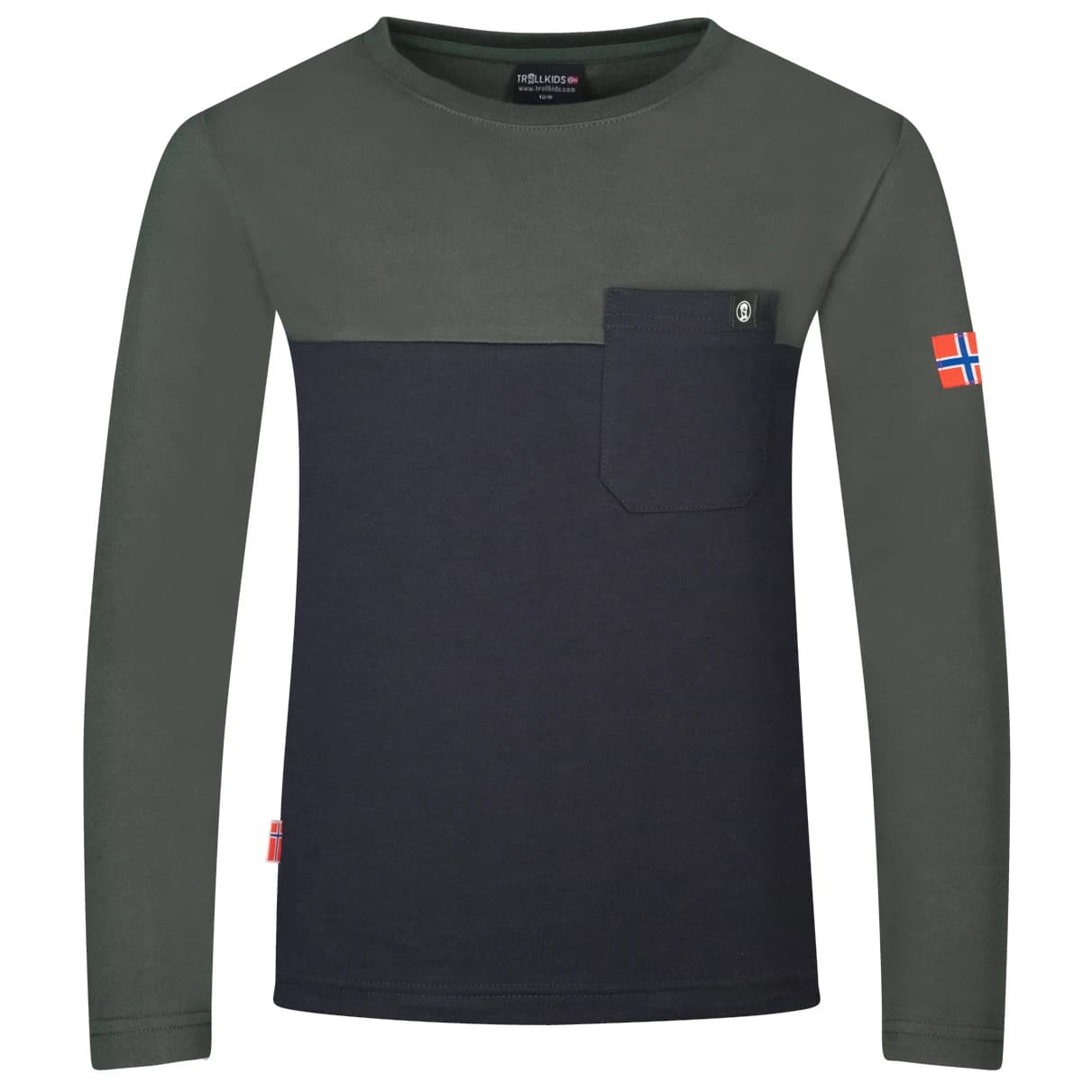 Детска блуза с дълъг ръкав Trollkids Kid's Bergen Longsleeve Longsleeve - Black / Ivy