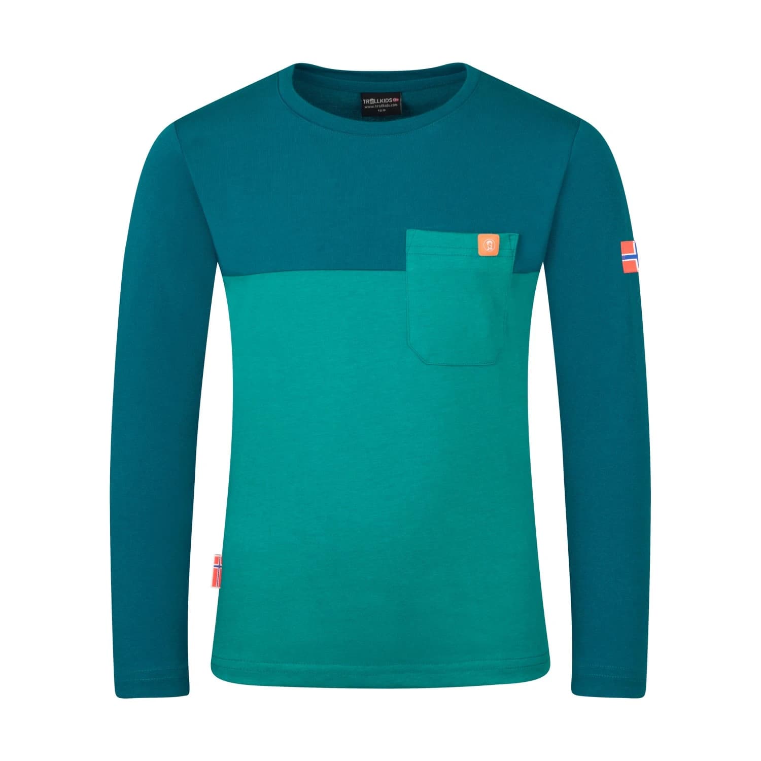 Детска блуза с дълъг ръкав Trollkids Kid's Bergen Longsleeve Longsleeve - Sea Green / Lagoon Green