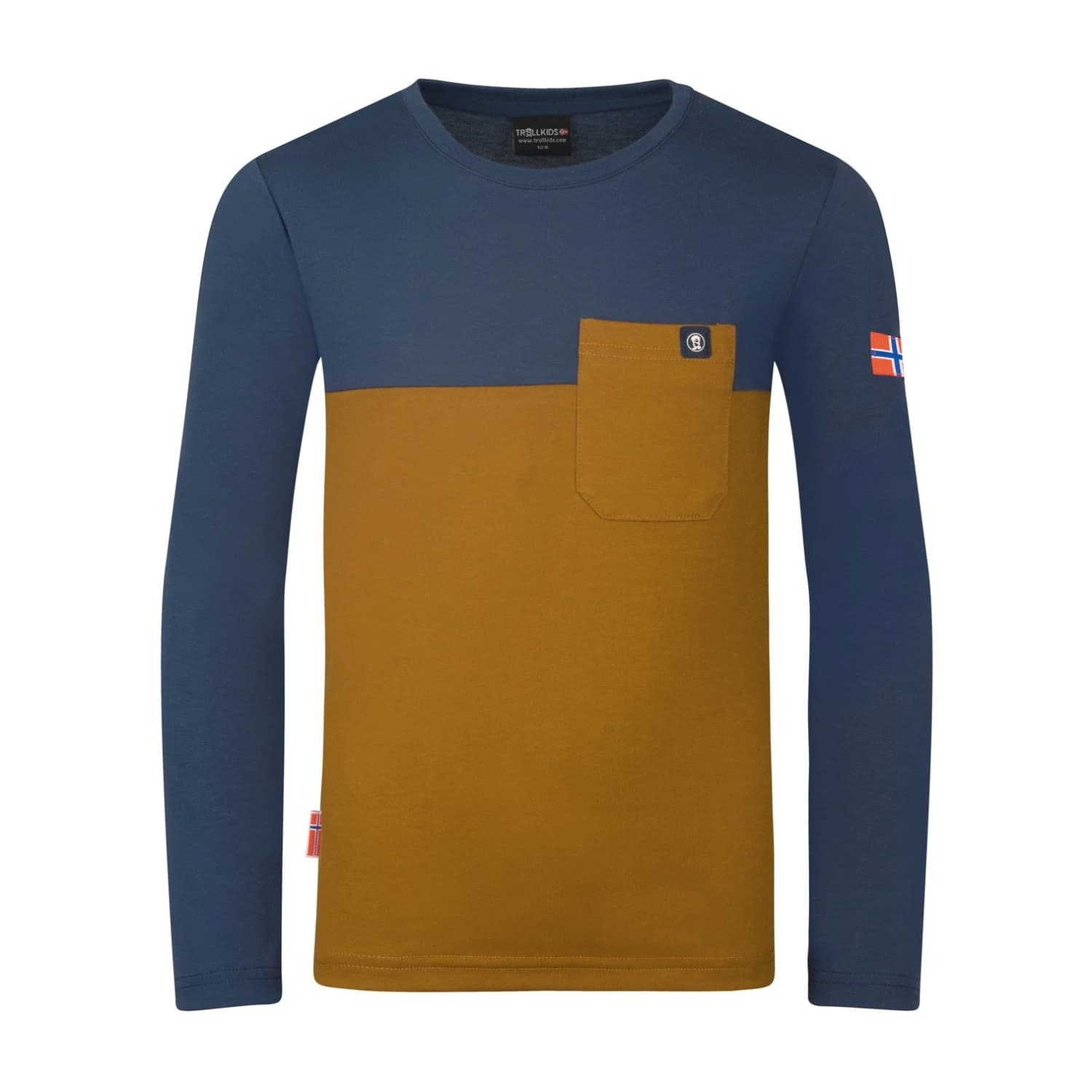 Детска блуза с дълъг ръкав Trollkids Kid's Bergen Longsleeve Longsleeve - Bronze / Mystic Blue