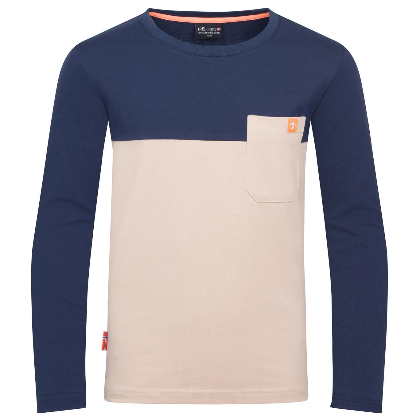 Детска блуза с дълъг ръкав Trollkids Kid's Bergen Longsleeve Longsleeve - Cashew / Navy