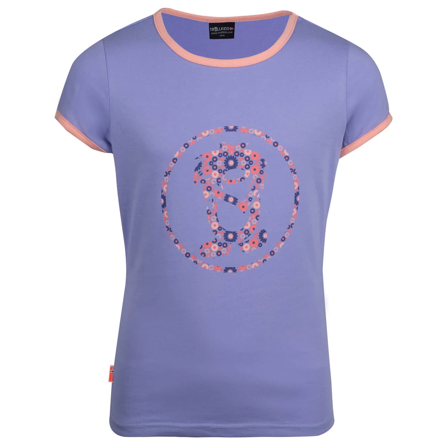 Детска тениска Trollkids Girl's Flower Troll T T-shirt - Lavender / Apricot