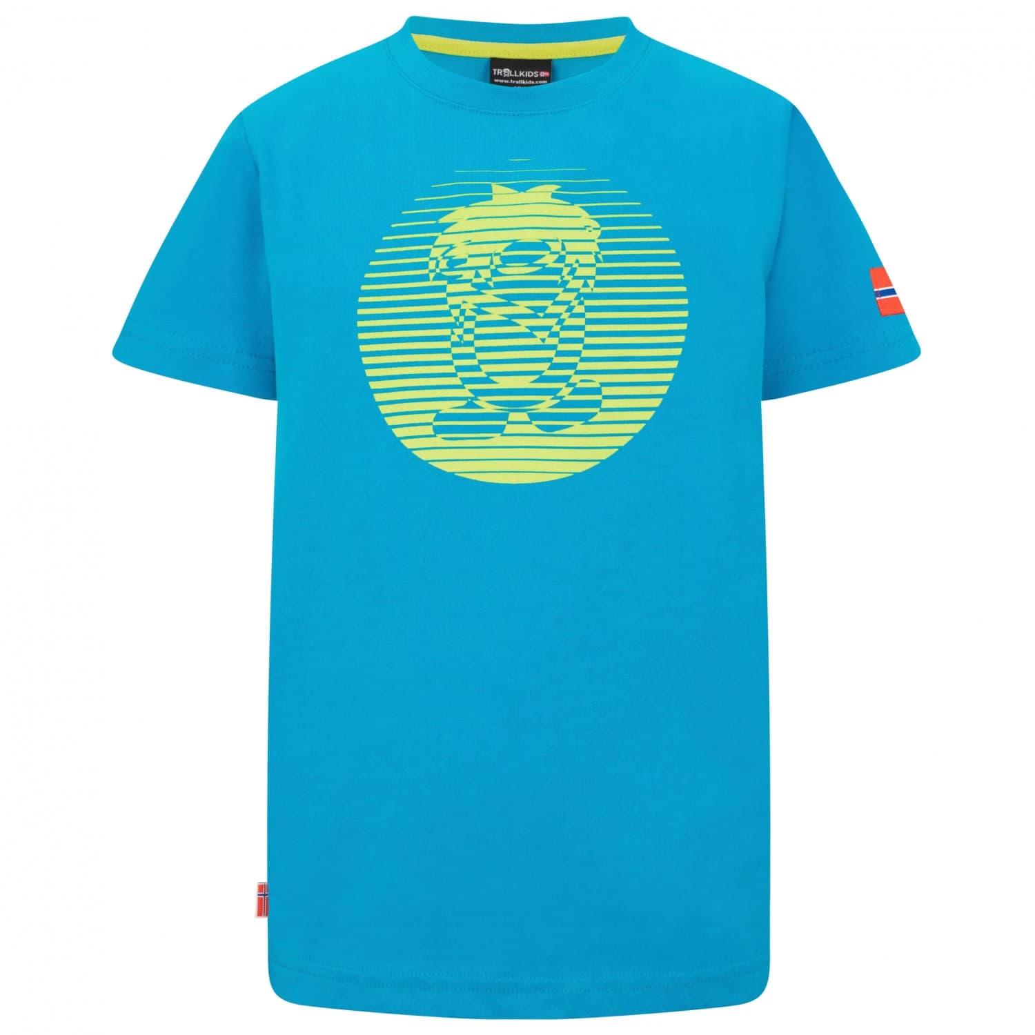 Детска тениска Trollkids Kid's Troll T Pro T-shirt - Vivid Blue / Green Lizard