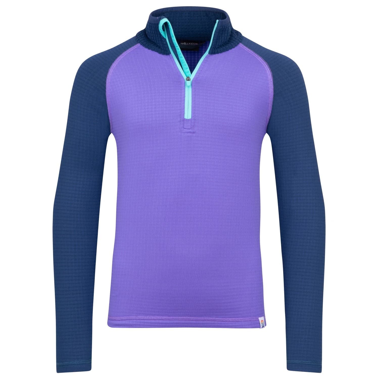 Детски поларен пуловер Trollkids Kid's Rauland Half Zip Fleece jumper - Wisteria Purple / Mystic Blue