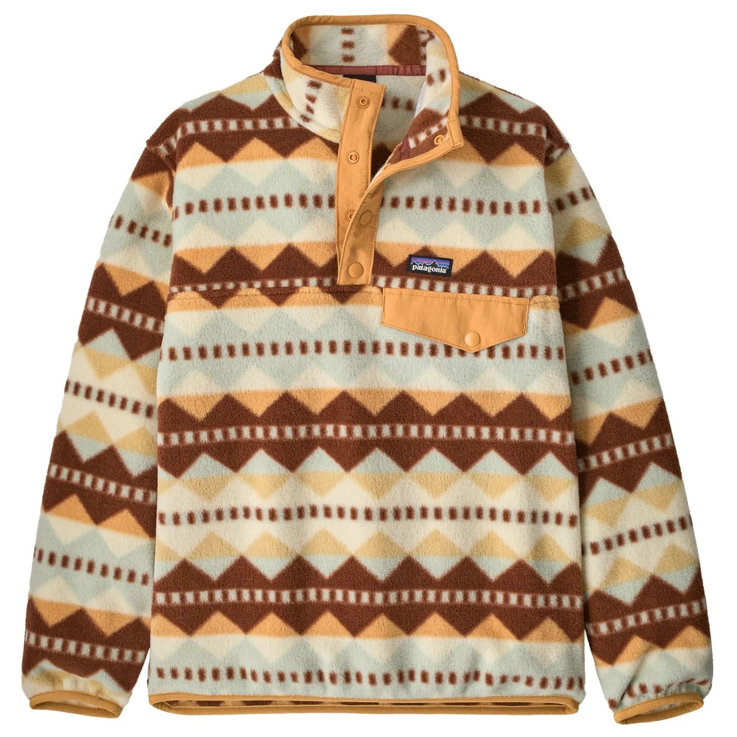 Поларен пуловер Patagonia Boy's Lightweight Synchilla Snap-T Pullover Fleece jumper - Diamond Stripe: Flurry Green