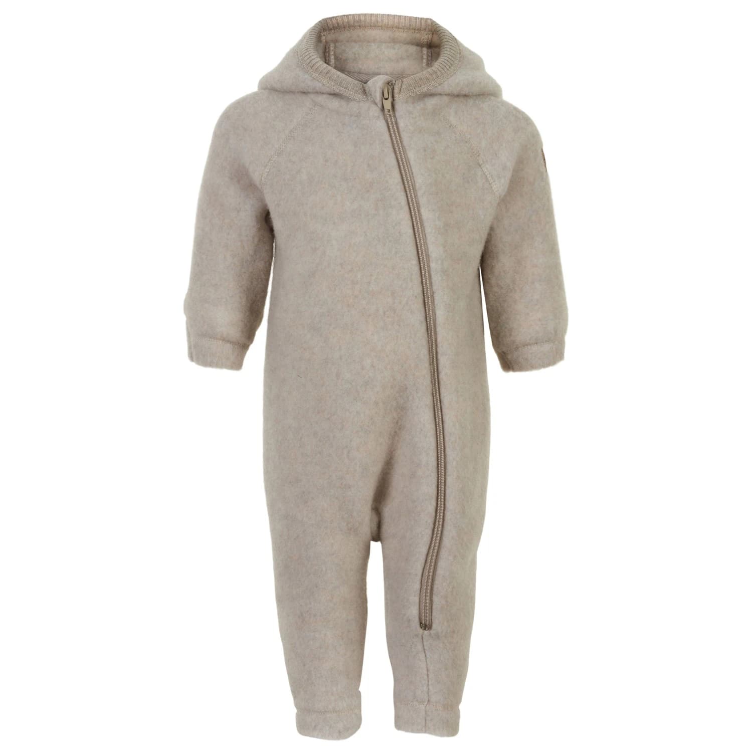 Цял костюм Mikk-Line Wool Baby Suit with Ears Overall - Melange Offwhite