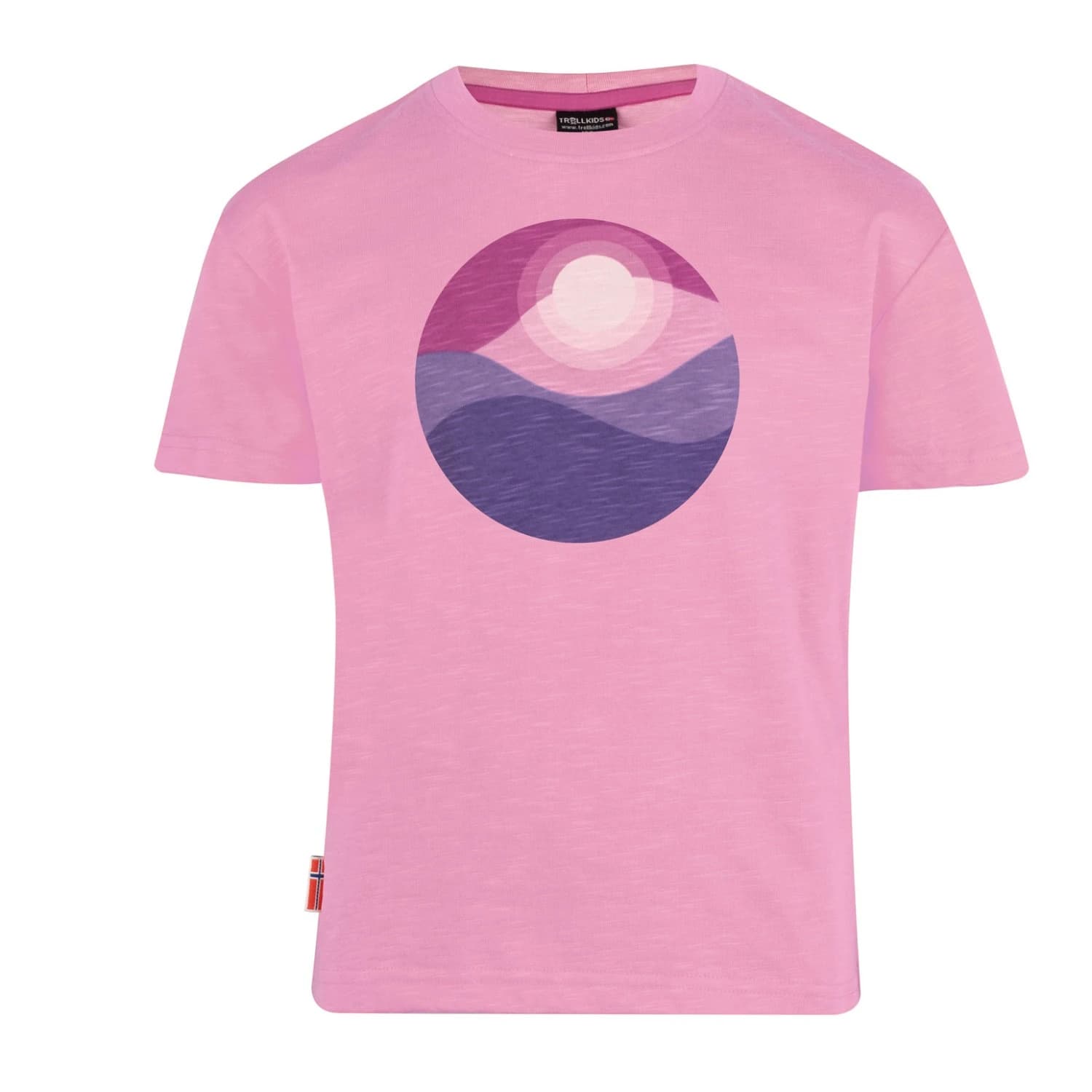 Детска тениска Trollkids Girl's Halsafjord T-Shirt - Wild Rose