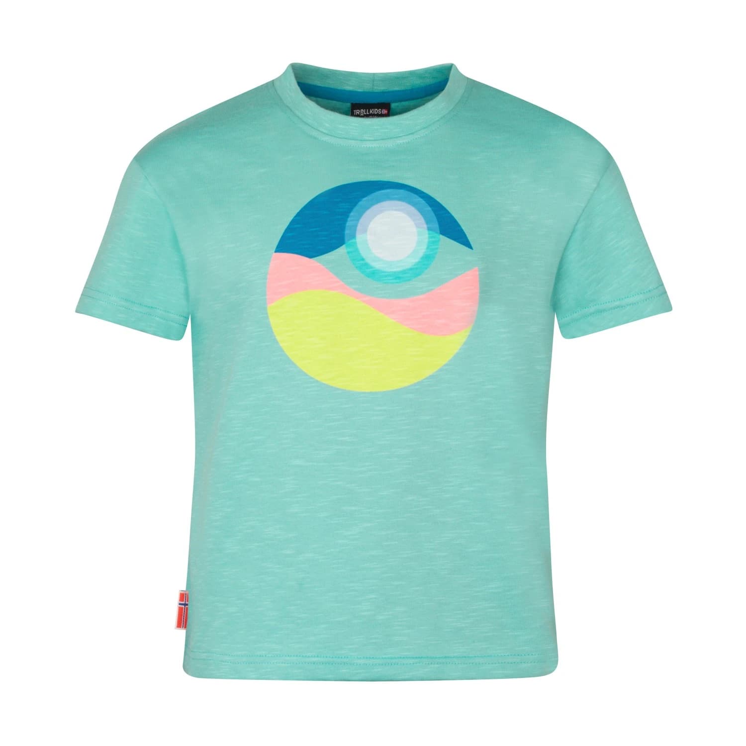 Детска тениска Trollkids Girl's Halsafjord T-Shirt - Aqua Haze