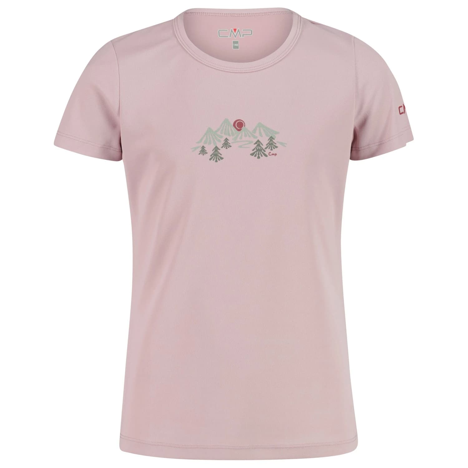 Спортна тениска CMP Girl's T-Shirt Piquet Print Sport shirt - Dawn Pink
