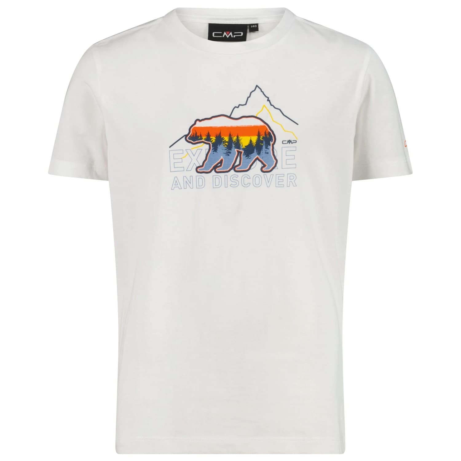 Детска тениска CMP Kid's T-Shirt Print T-shirt - Bianco / Carrot / Midnight / Shadow