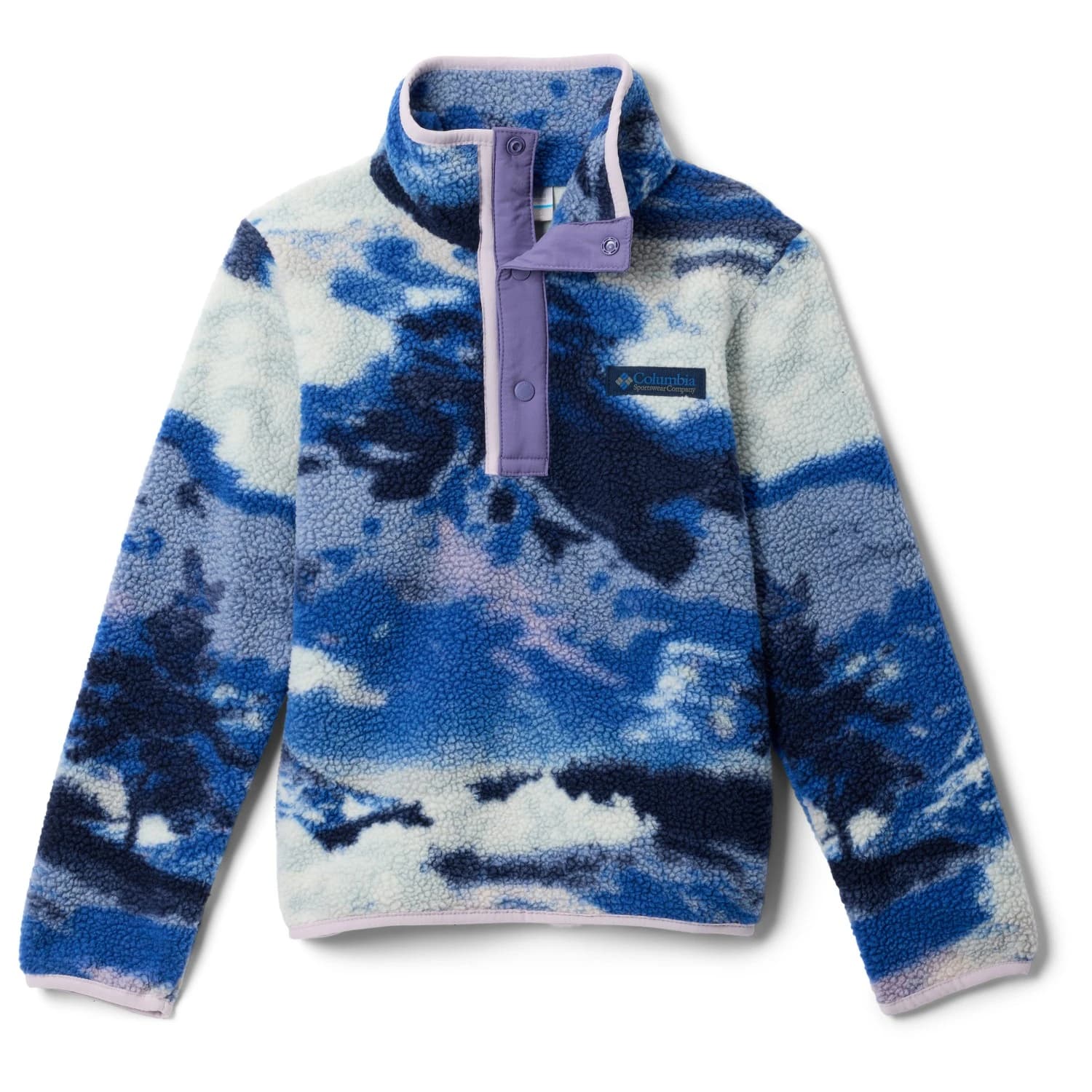 Детски поларен пуловер Columbia Kid's Helvetia II Printed Half Snap Fleece Fleece jumper - Collegiate Navy Dreaming / Stormwatch