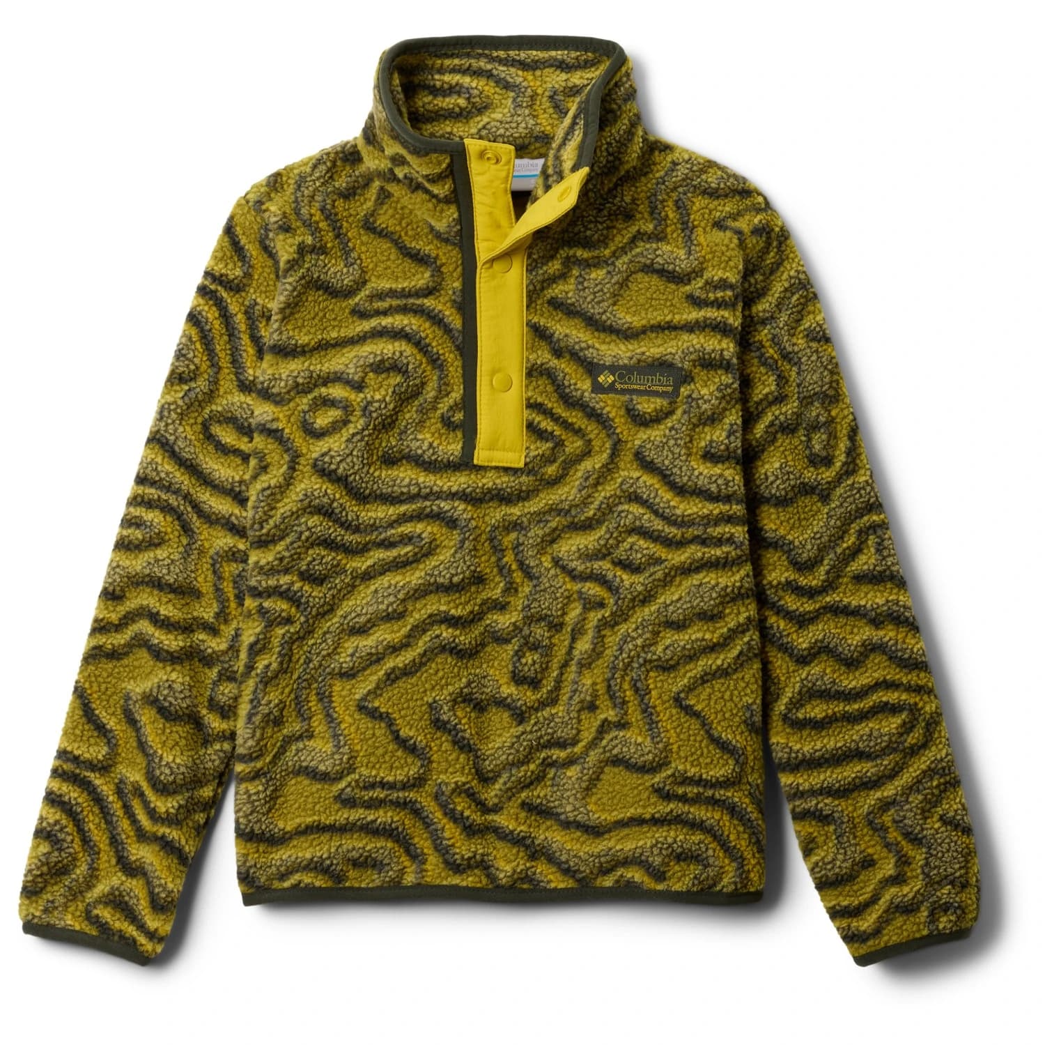 Детски поларен пуловер Columbia Kid's Helvetia II Printed Half Snap Fleece Fleece jumper - Mossy Green Topoglitch / Antique Moss