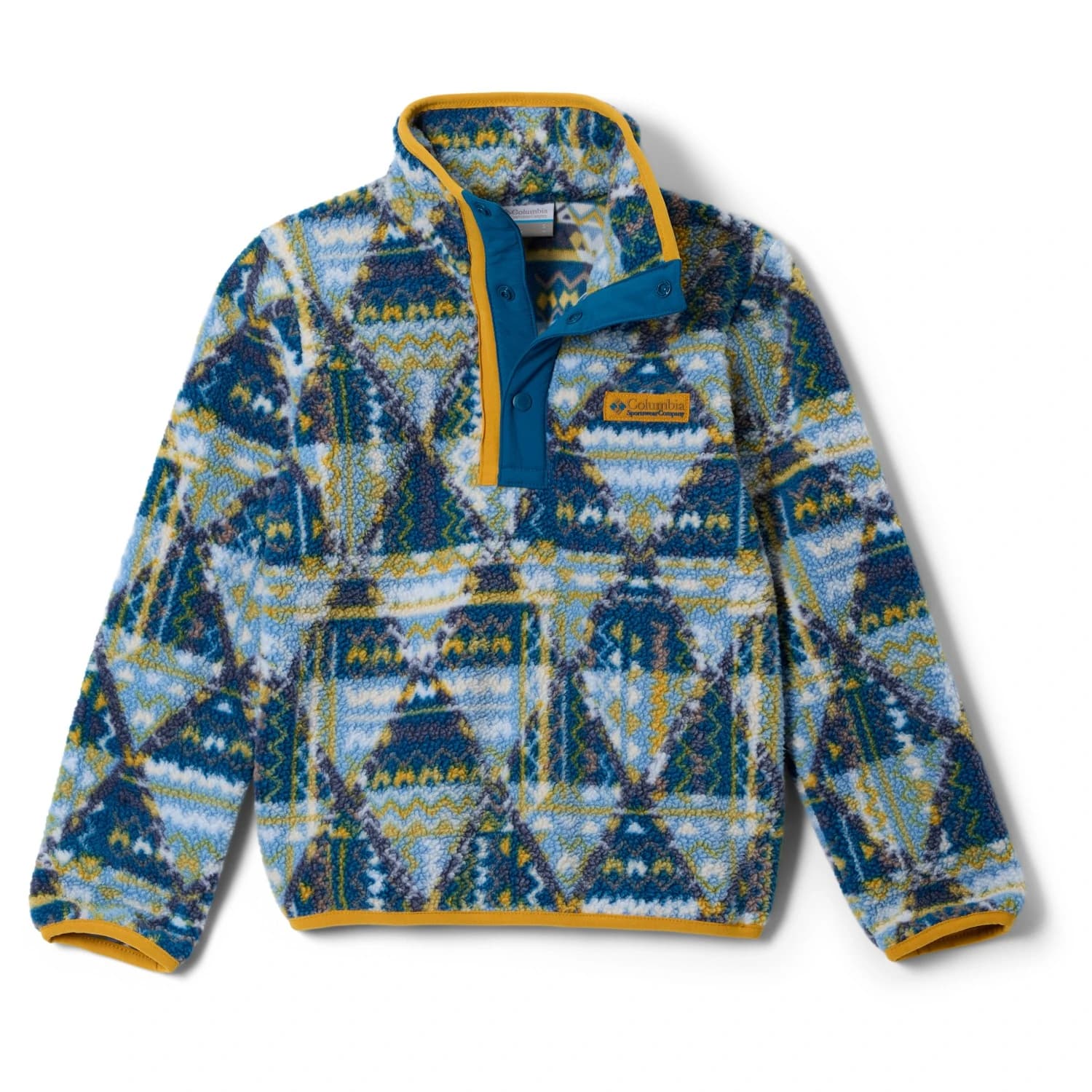 Детски поларен пуловер Columbia Kid's Helvetia II Printed Half Snap Fleece Fleece jumper - Phoenix Blue / Geomix