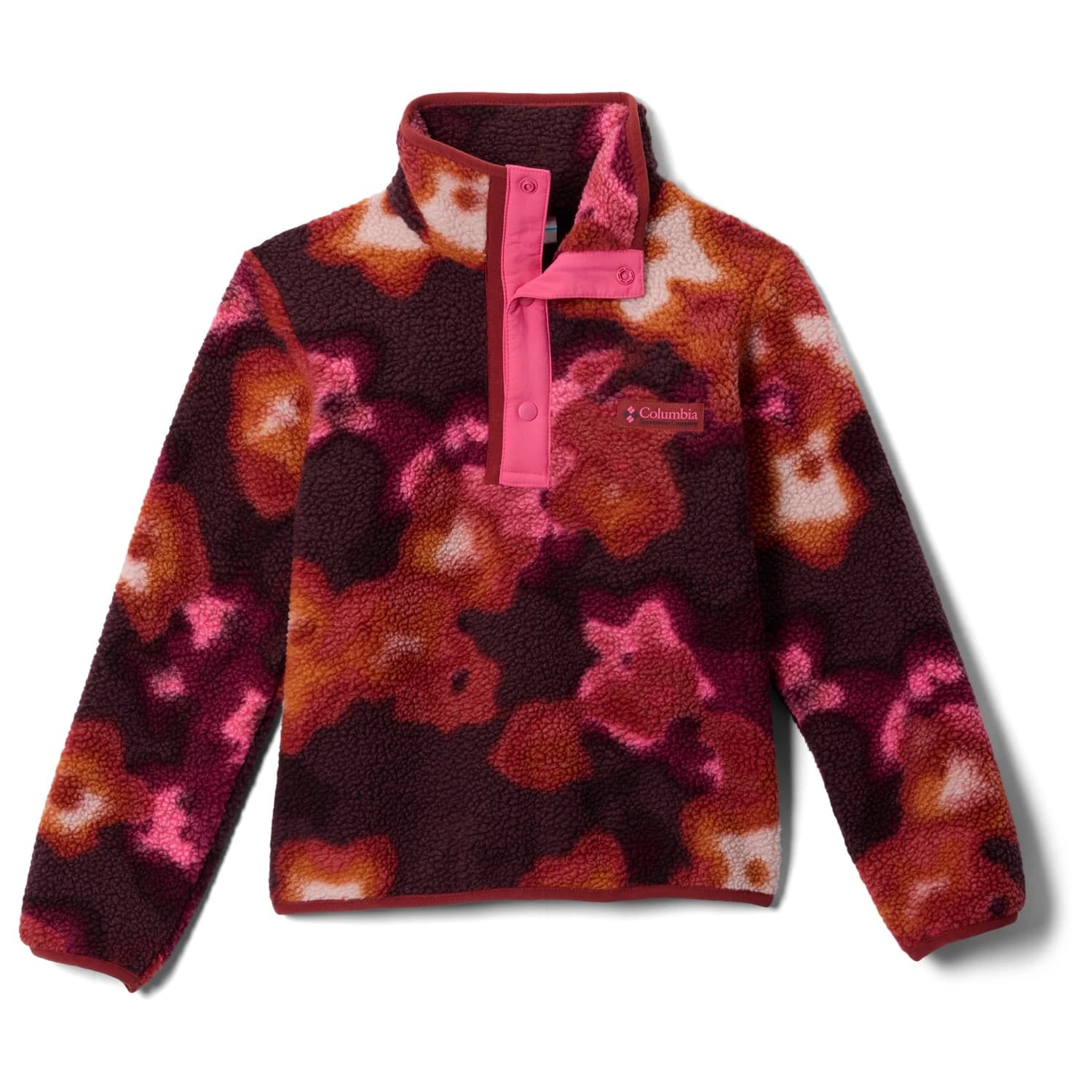 Детски поларен пуловер Columbia Kid's Helvetia II Printed Half Snap Fleece Fleece jumper - Red Oxide / Dye Flower / Nico