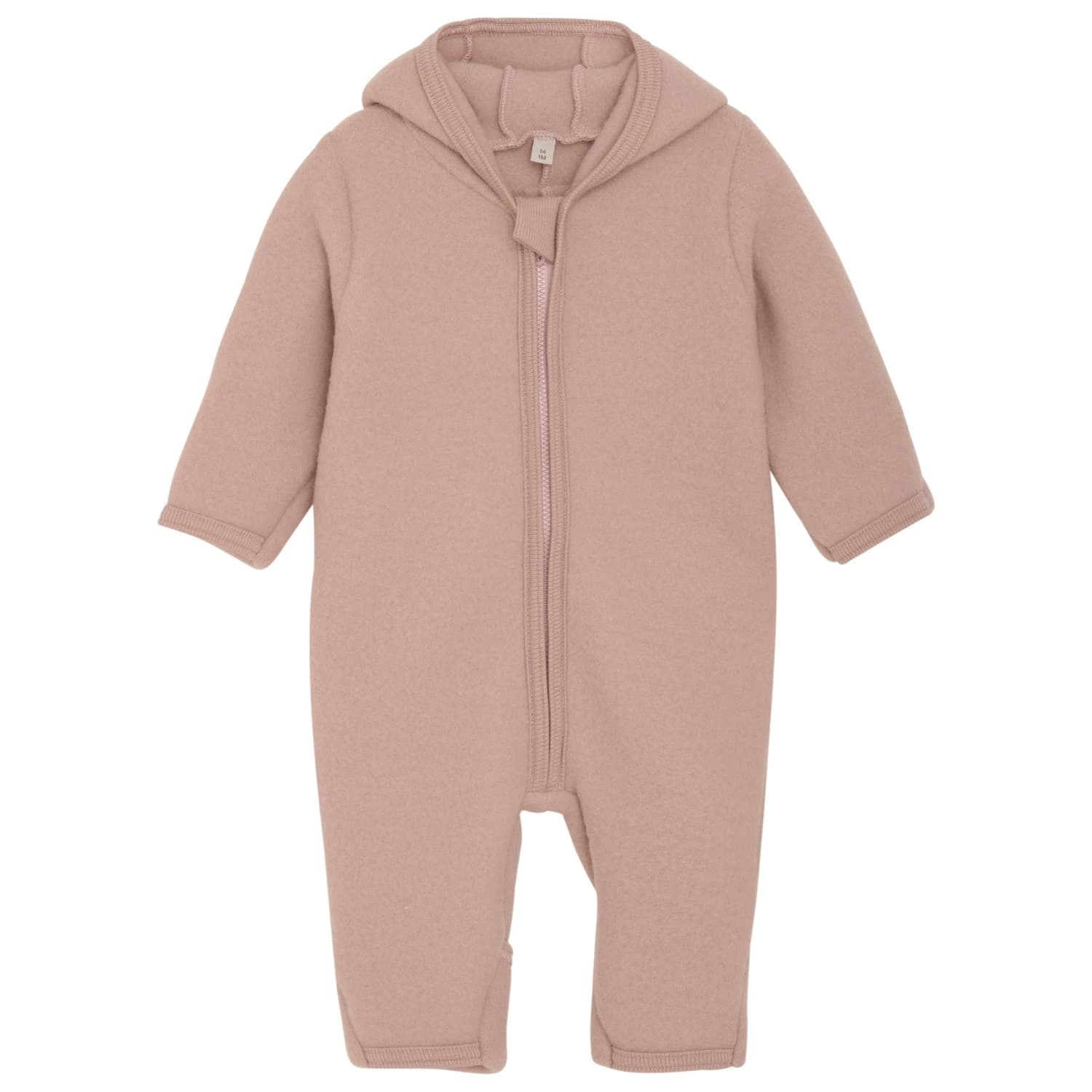 Цял костюм Huttelihut Baby's Pram Suit Bear Ears Wool Fleece Overall - Mahogany Rose