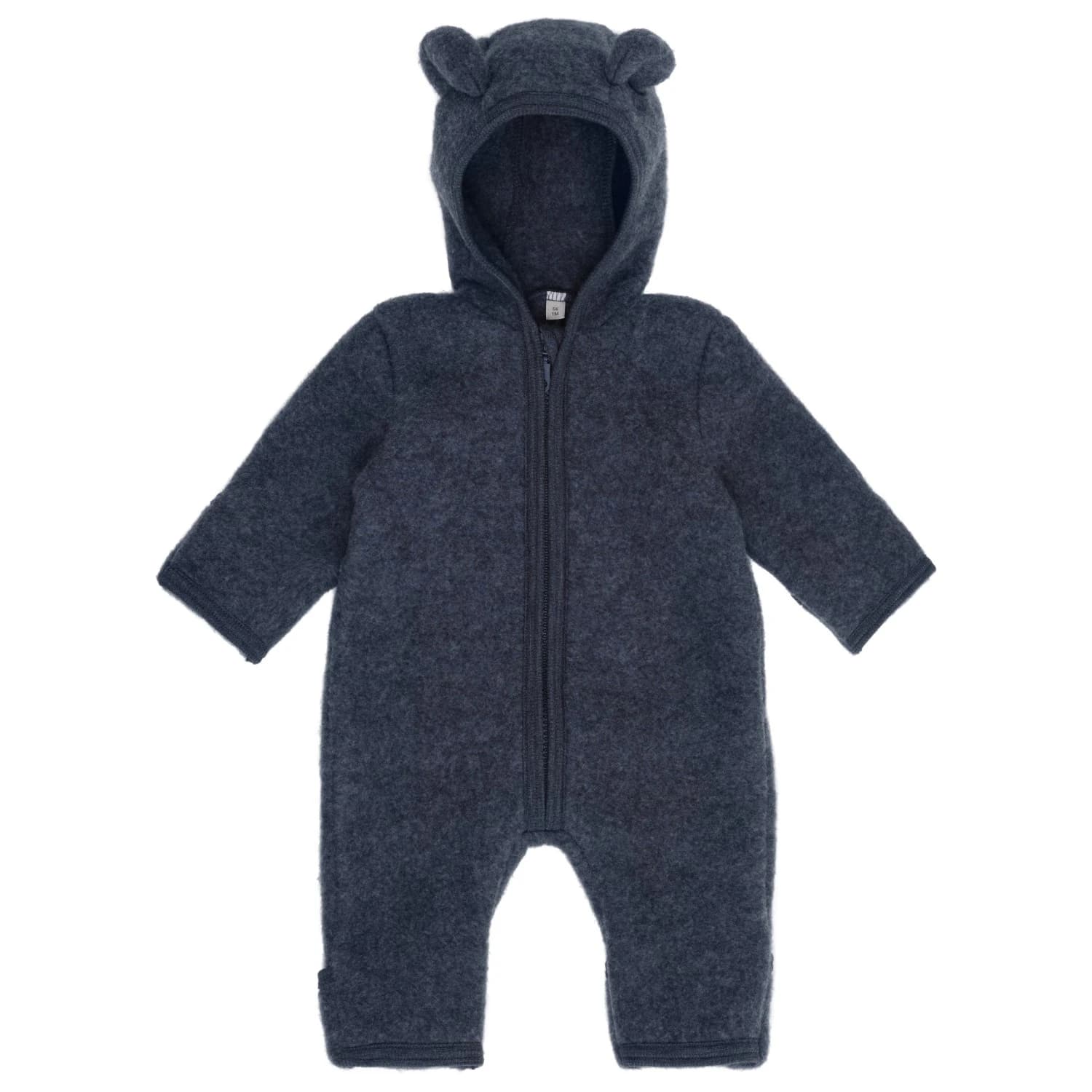 Цял костюм Huttelihut Baby's Pram Suit Bear Ears Wool Fleece Overall - Ombre Blue Melange