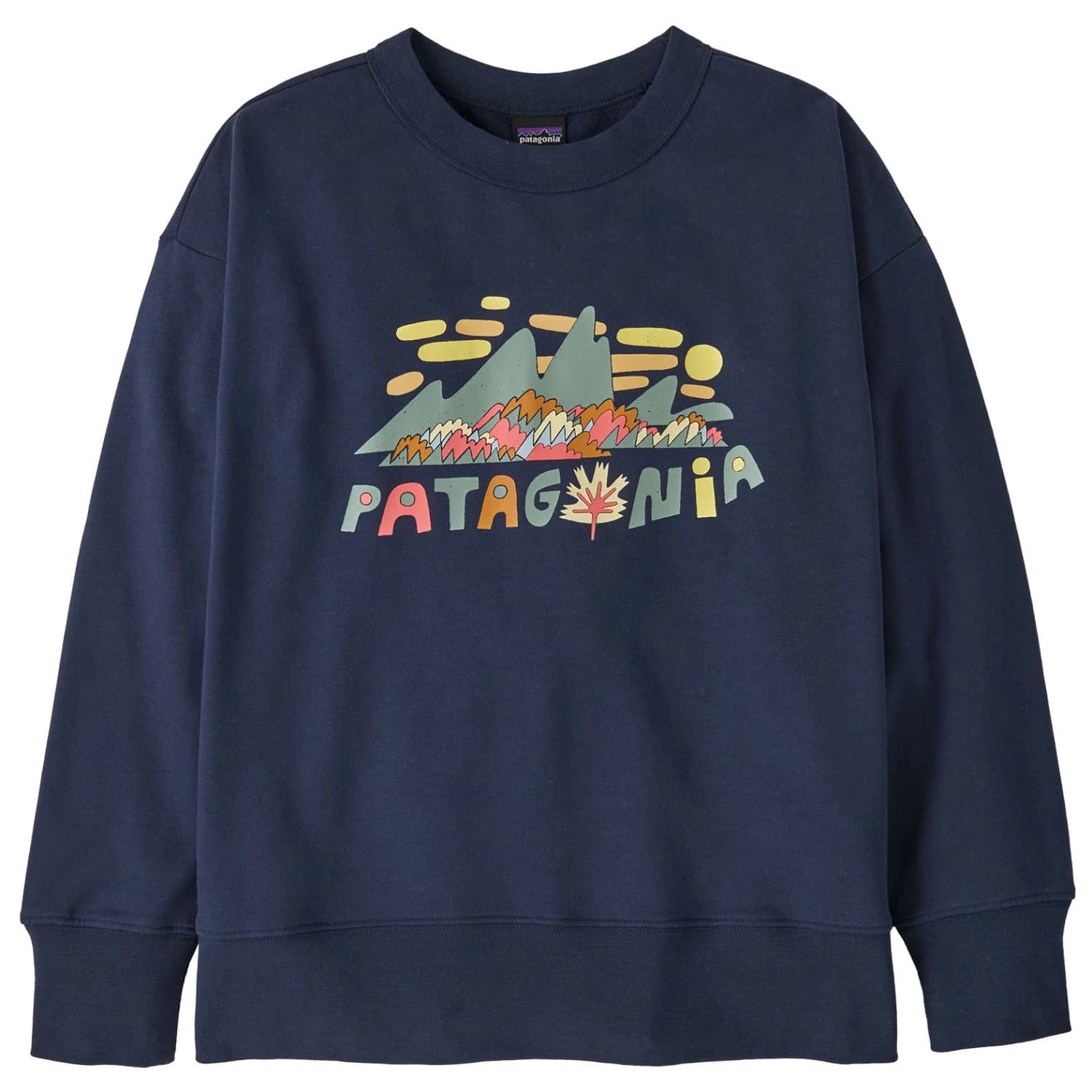 Детски пуловер Patagonia Kid's Crew Sweatshirt Jumper - Fitz Roy Foliage: New Navy