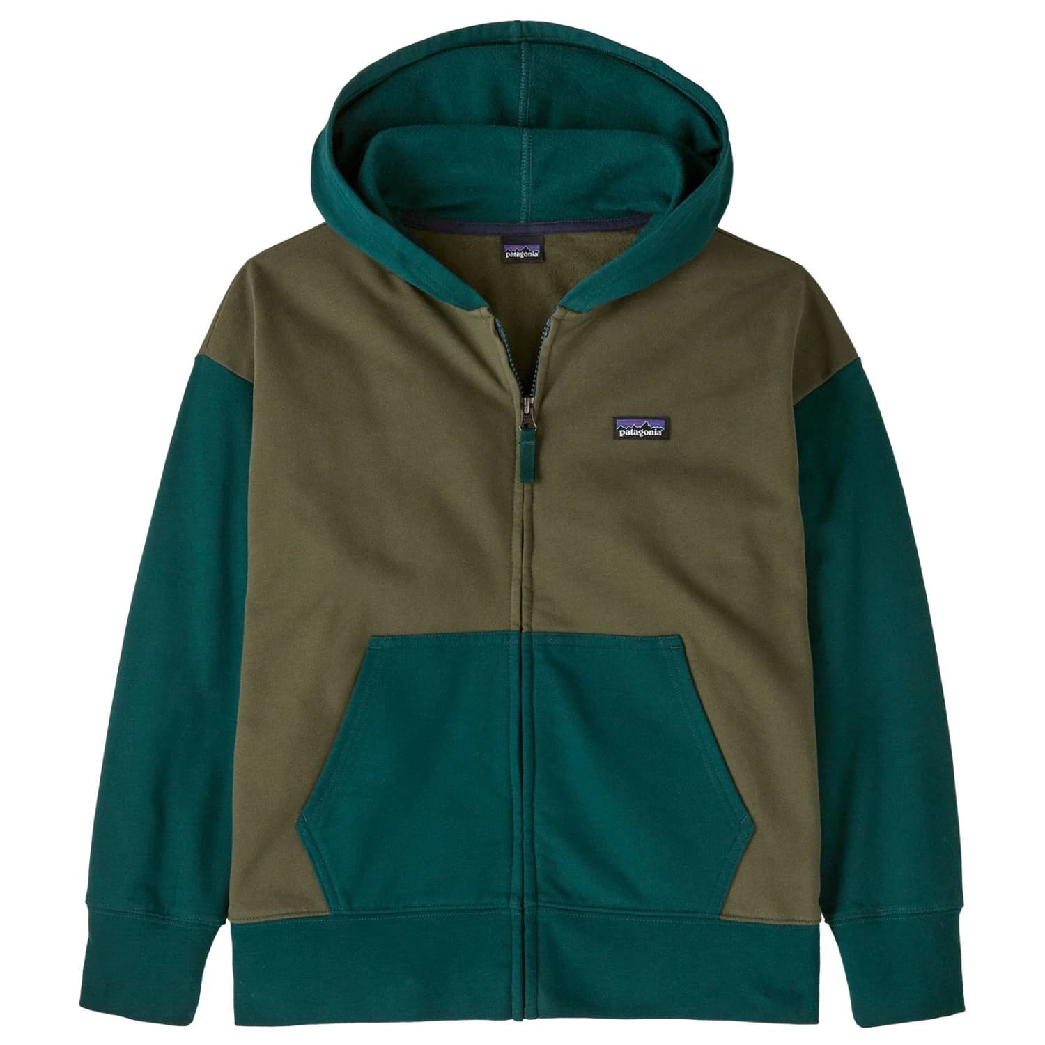 Детско яке за тренировка Patagonia Kid's Full-Zip Hoody Sweatshirt Training jacket - Basin Green