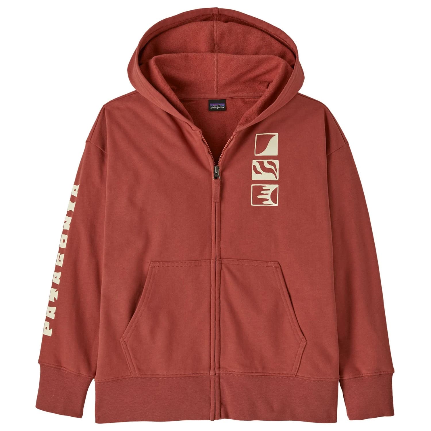 Детско яке за тренировка Patagonia Kid's Full-Zip Hoody Sweatshirt Training jacket - Mother Rays: Potters Red
