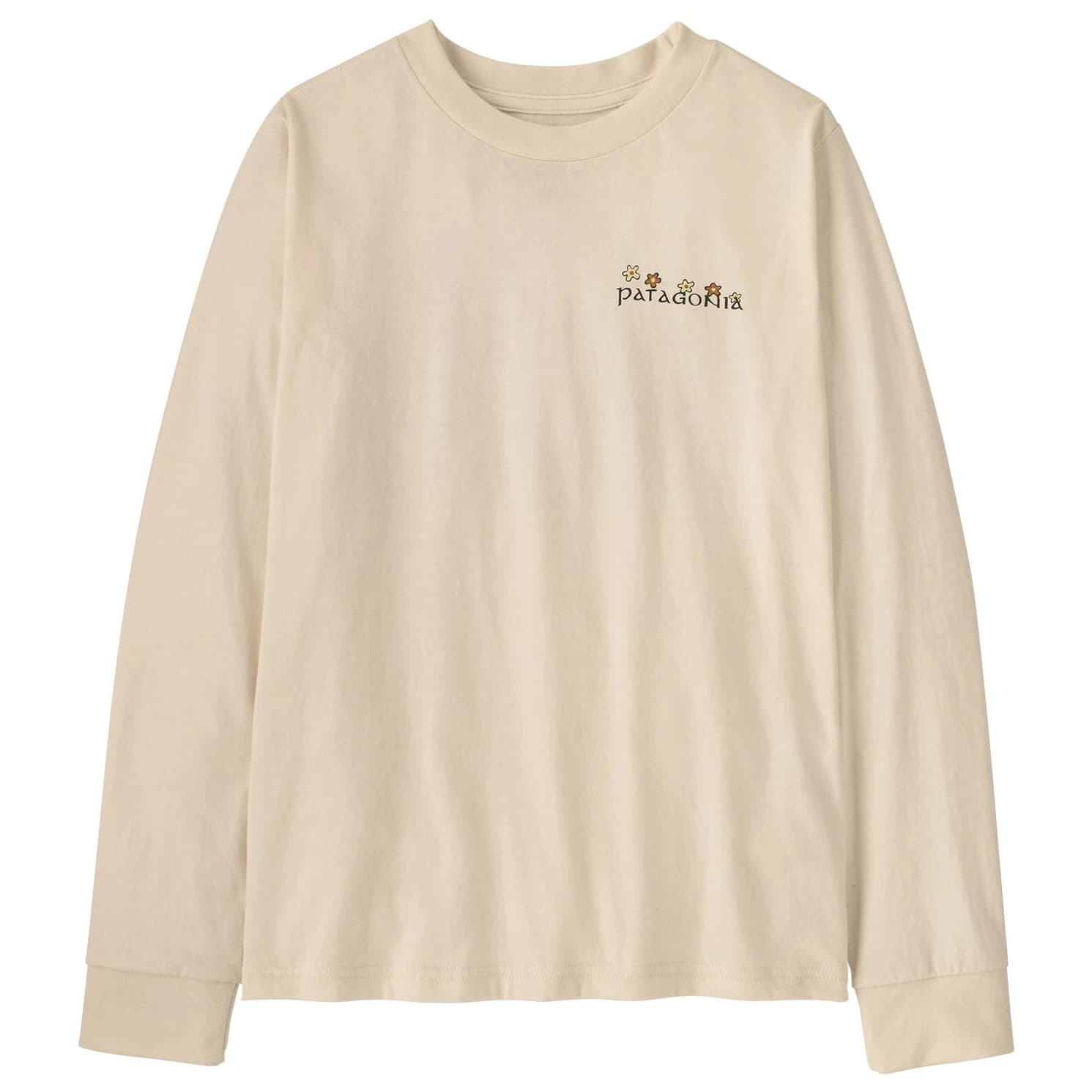 Детска блуза с дълъг ръкав Patagonia Kid's L/S Graphic T-Shirt Jumper - Nature's Pace: Undyed Natural