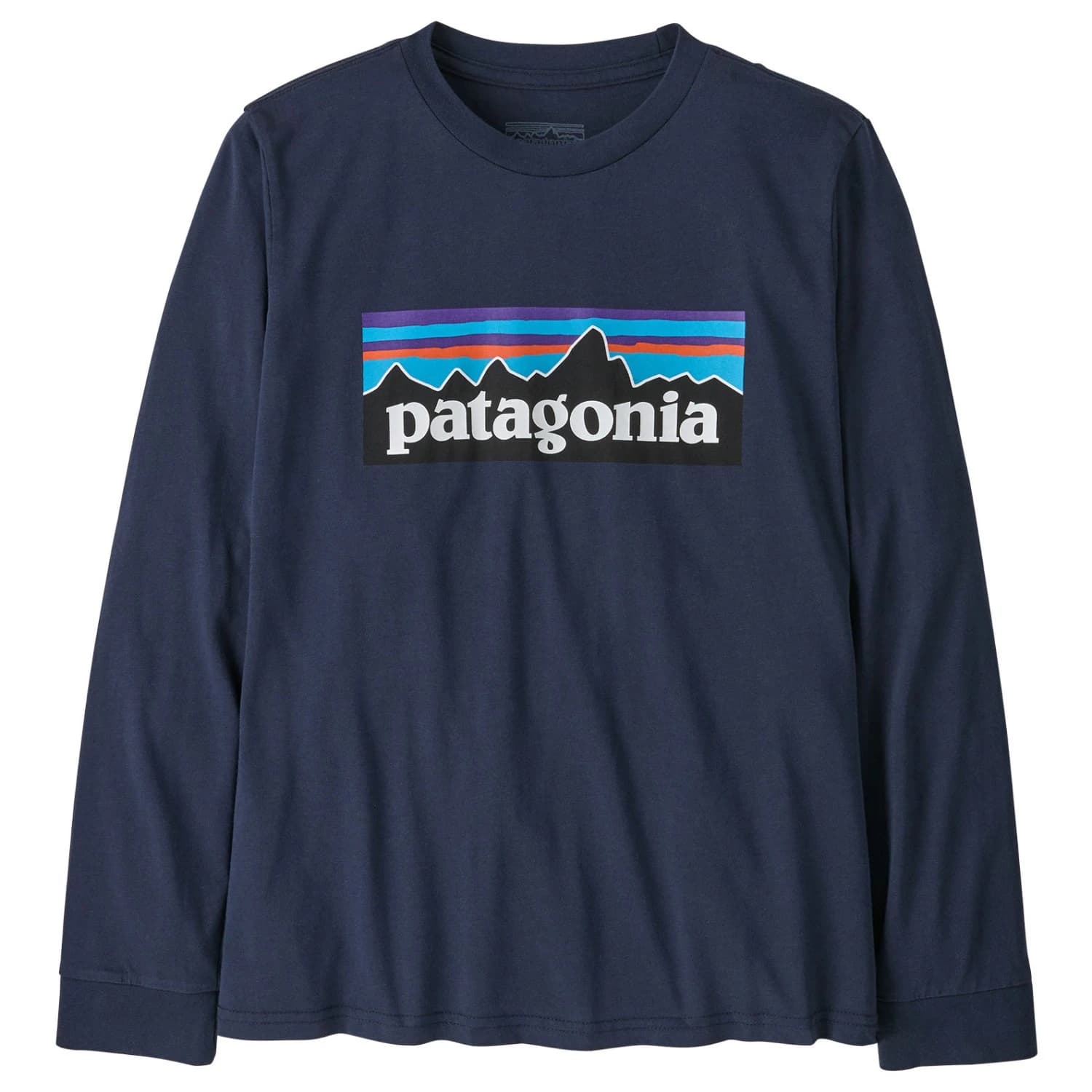Детски пуловер Patagonia Kid's L/S P-6 Logo T-Shirt Jumper - New Navy