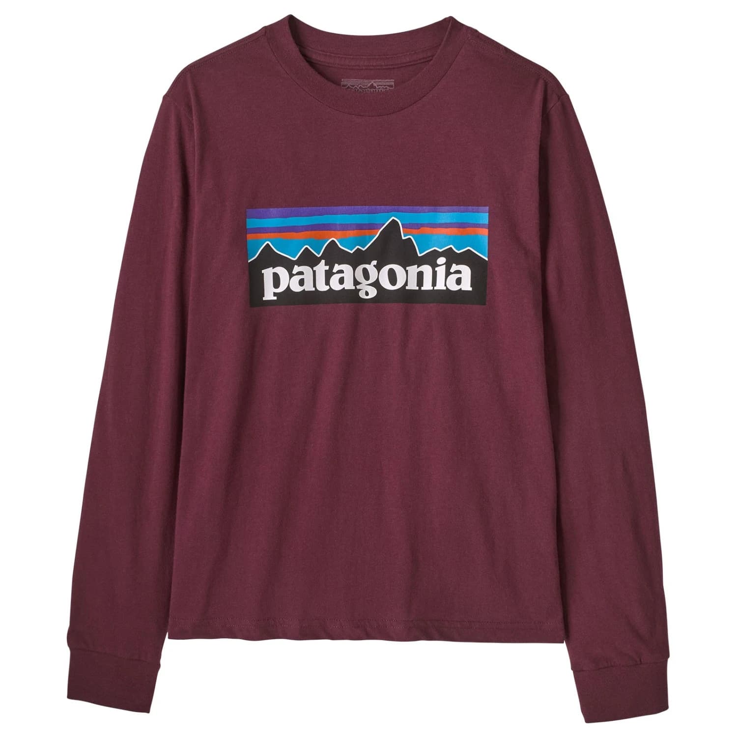 Детски пуловер Patagonia Kid's L/S P-6 Logo T-Shirt Jumper - Berry Fig