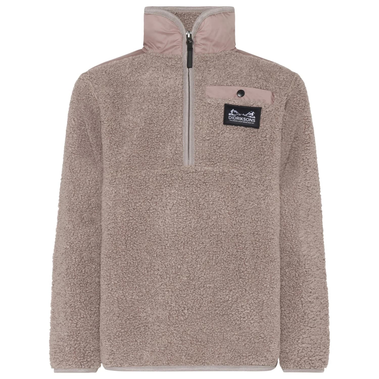 Детски поларен пуловер Didriksons Kid's Exa Half-Zip Fleece jumper - Ash Brown