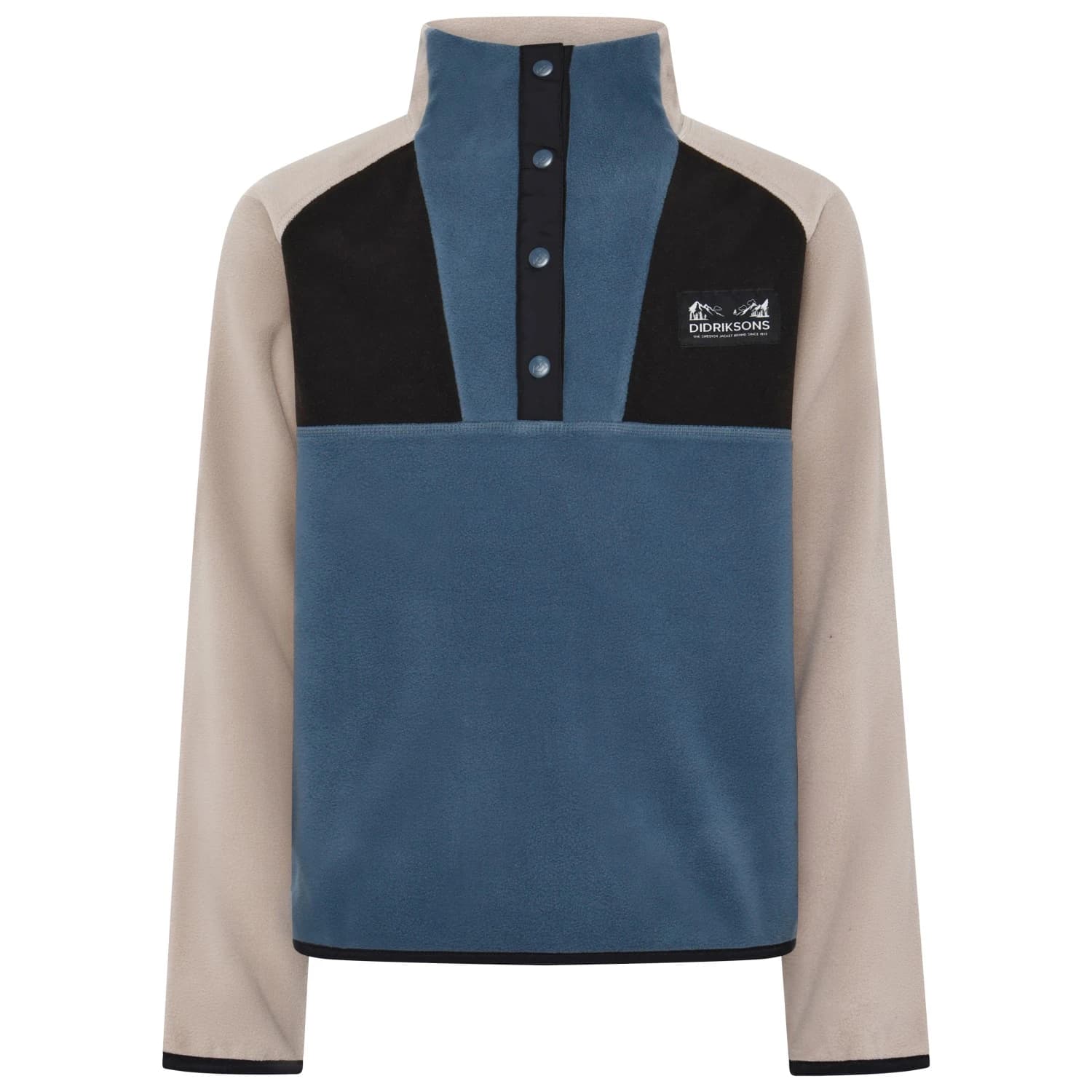 Детски поларен пуловер Didriksons Kid's Yokto Half-Buttons 2 Fleece jumper - Blue Fog