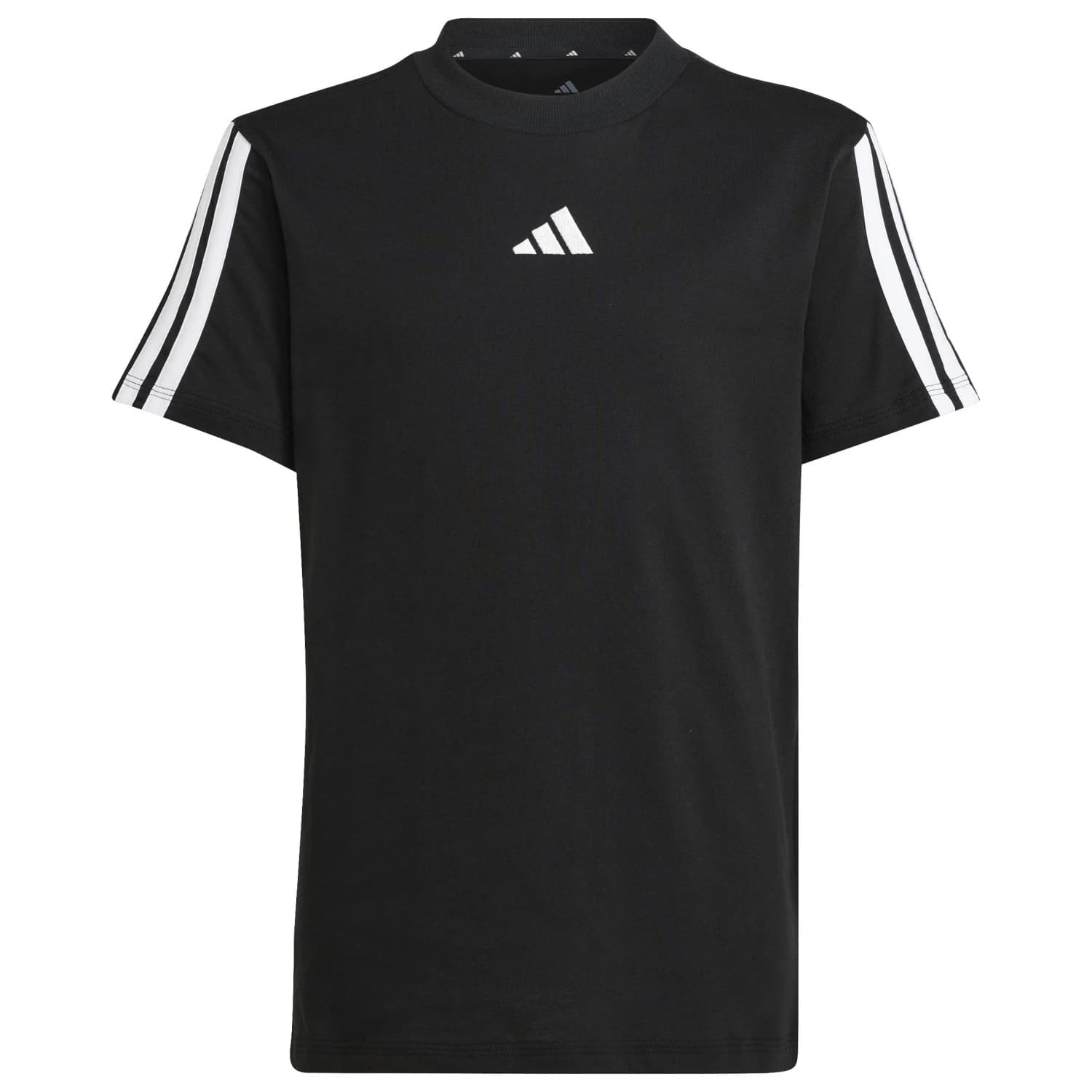 Детска тениска adidas Kid's 3 Stripes Tee 160 T-shirt - Black / White