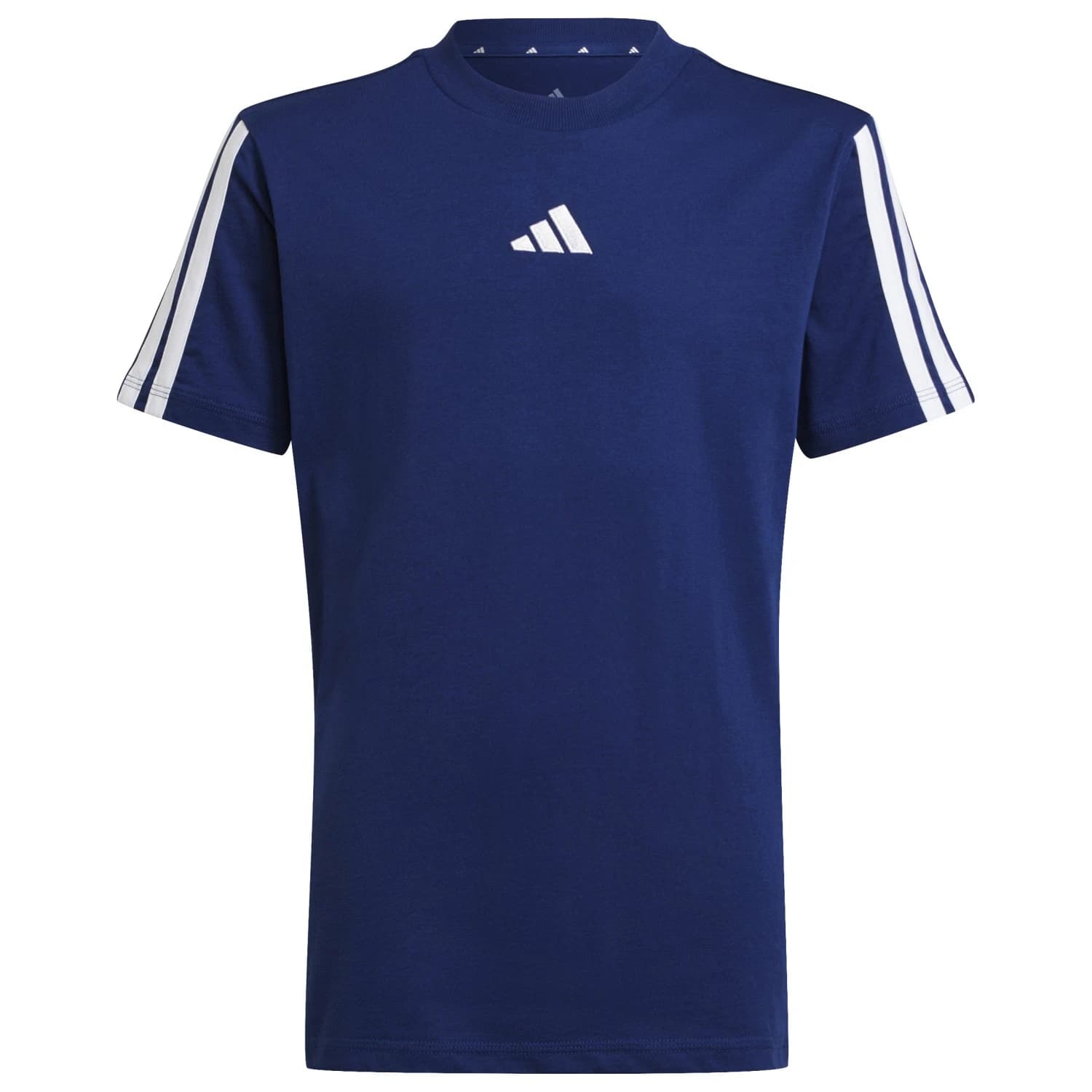 Детска тениска adidas Kid's 3 Stripes Tee 160 T-shirt - Dark Blue / White
