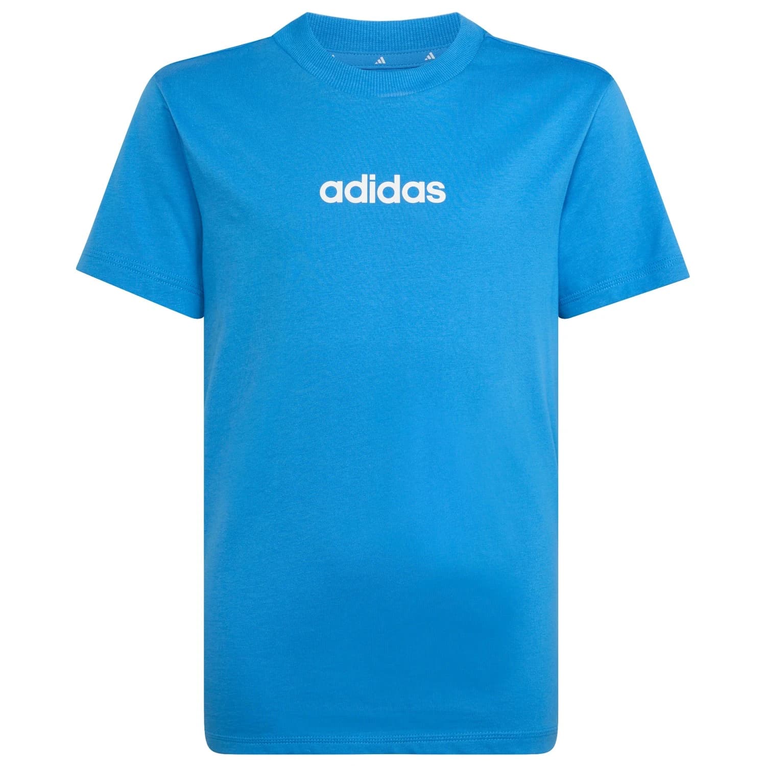 Детска тениска adidas Kid's Linear Tee 160 T-shirt - Ray Blue / White