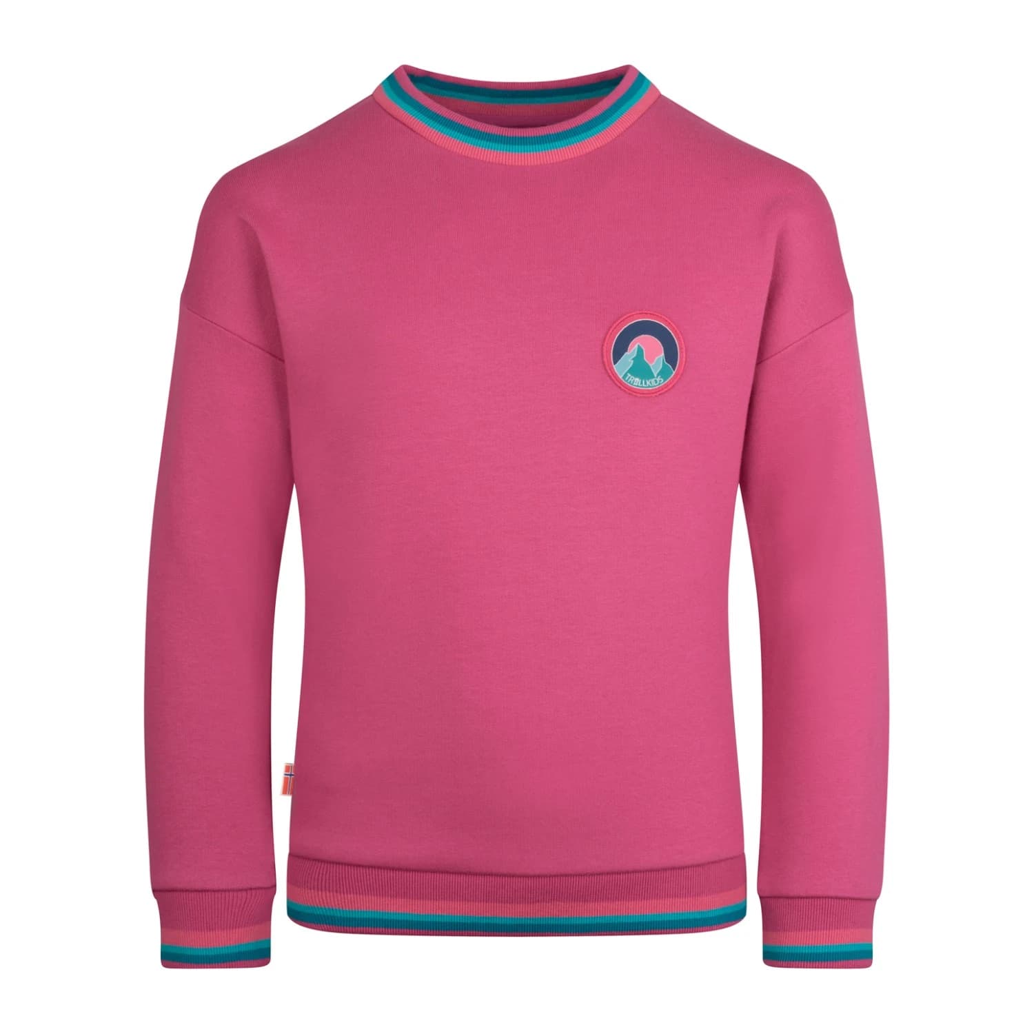 Детски пуловер Trollkids Girl's Senja Sweatshirt Jumper - Bright Berry