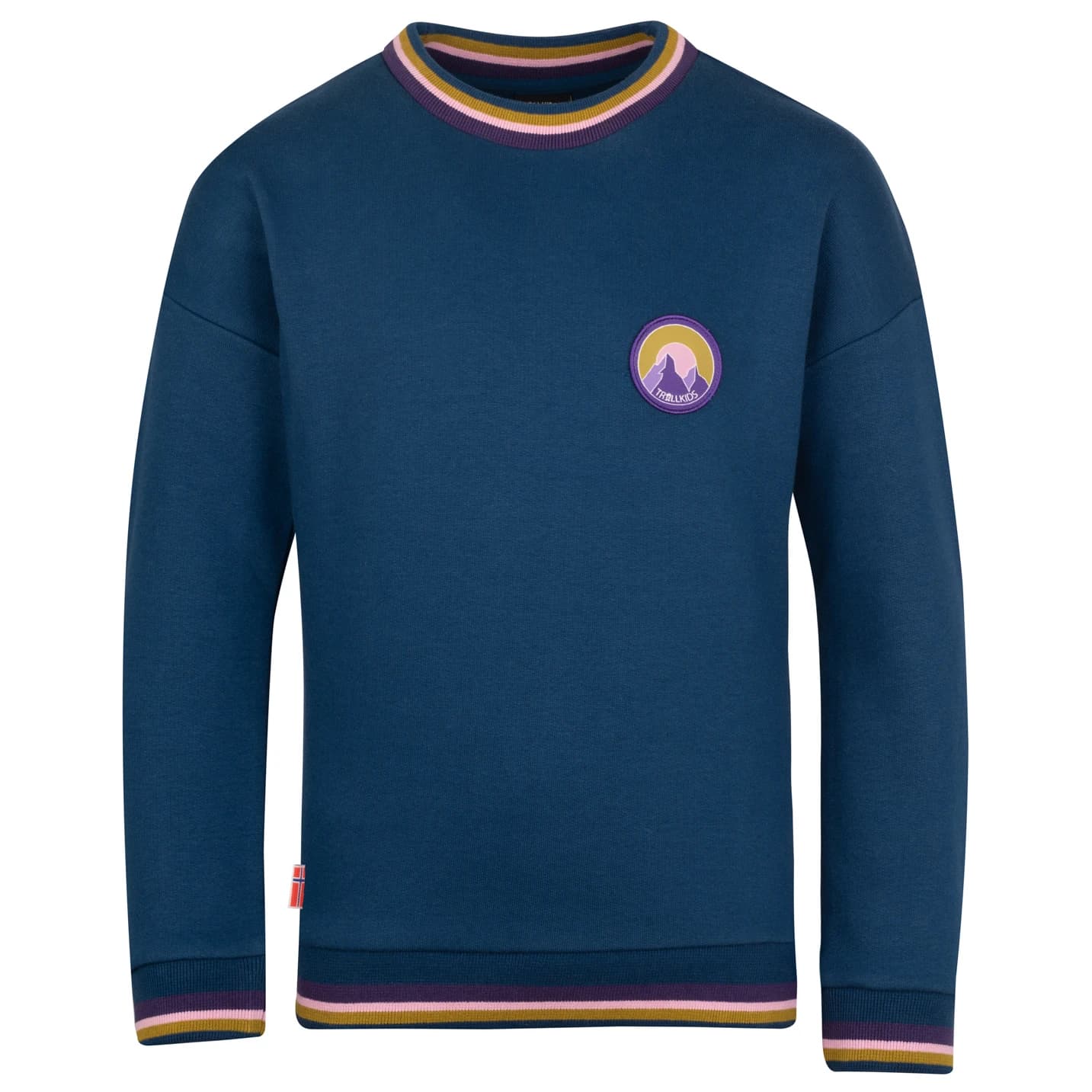 Детски пуловер Trollkids Girl's Senja Sweatshirt Jumper - Madeira Blue