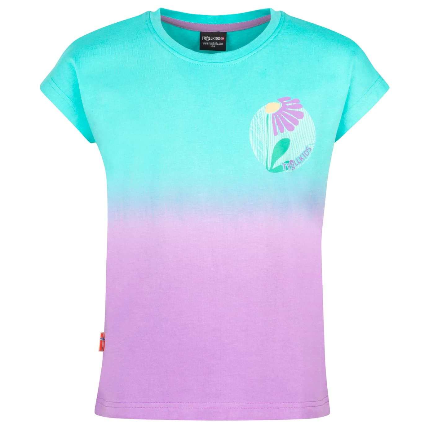 Детска тениска Trollkids Girl's Yttersand Beach T T-shirt - Aquamarine / Violet Sorbet