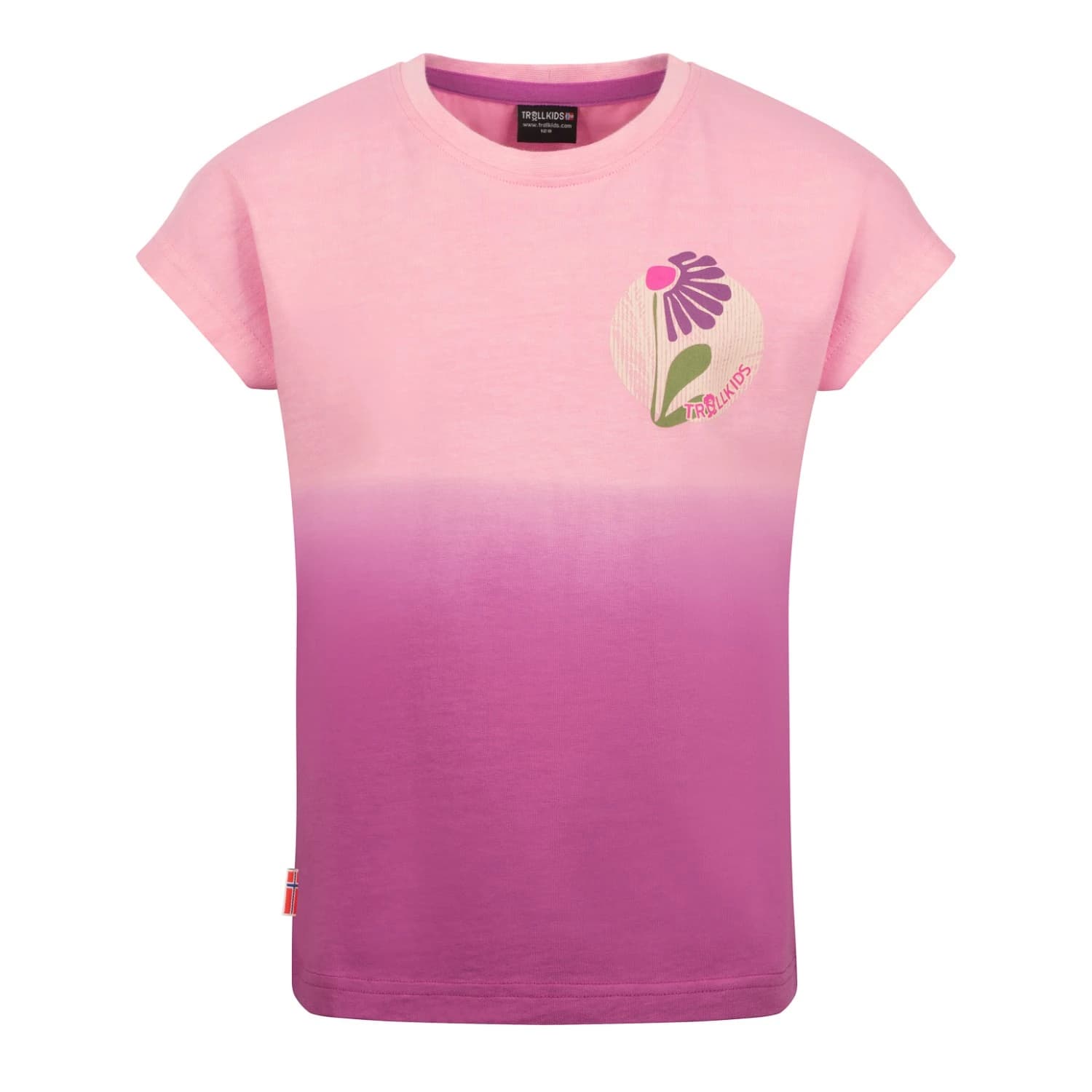 Детска тениска Trollkids Girl's Yttersand Beach T T-shirt - Candy Pink / Fresh Berry