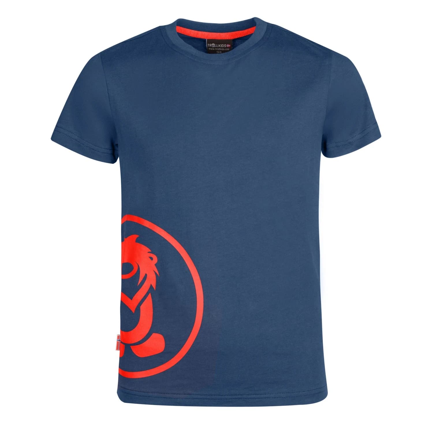 Детска тениска Trollkids Kid's Kroksand T T-shirt - Mystic Blue / Bright Red