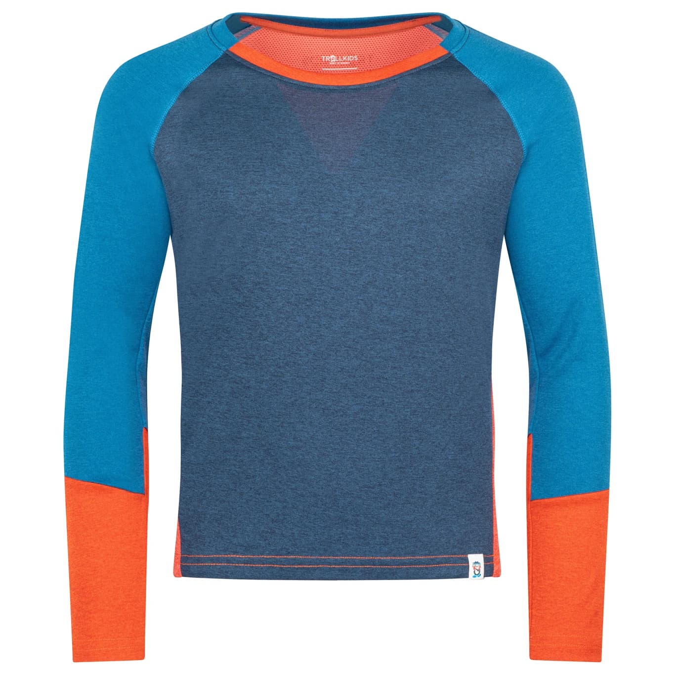 Детска спортна тениска Trollkids Kid's Seiland Longsleeve Sport shirt - Mystic Blue / Summernight Blue / Red Clay