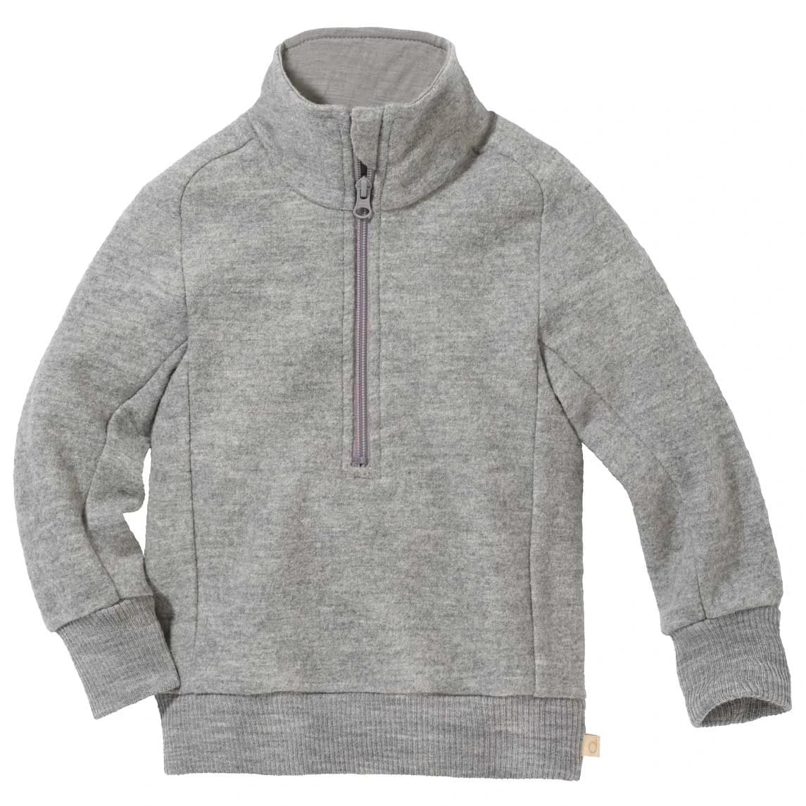Детски вълнен пуловер Disana Kid's Troyer Half-Zip Merino jumper - Grau