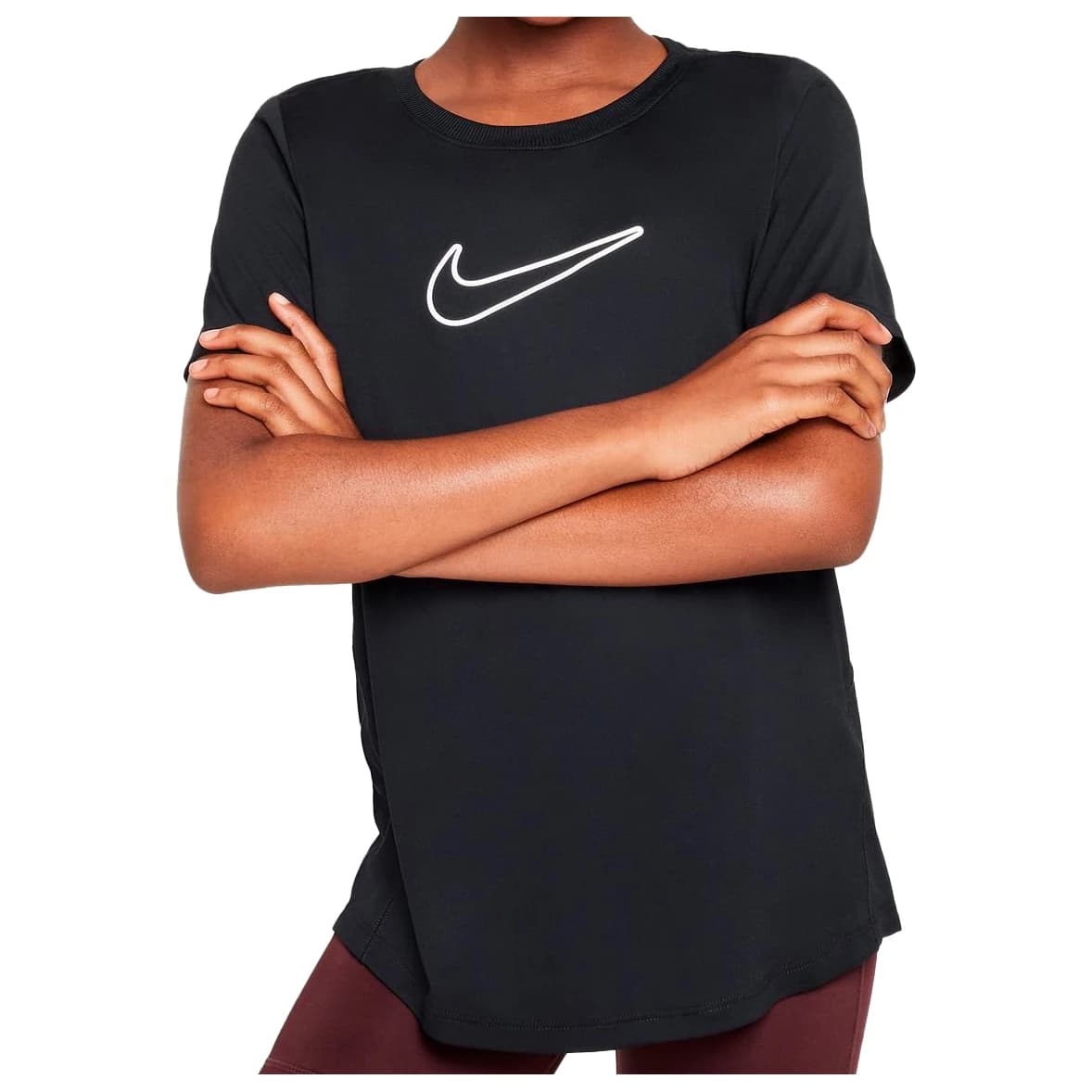 Детска спортна тениска Nike Kid's One Fitted Dri-Fit Short-Sleeve Top Sport shirt - Black / White