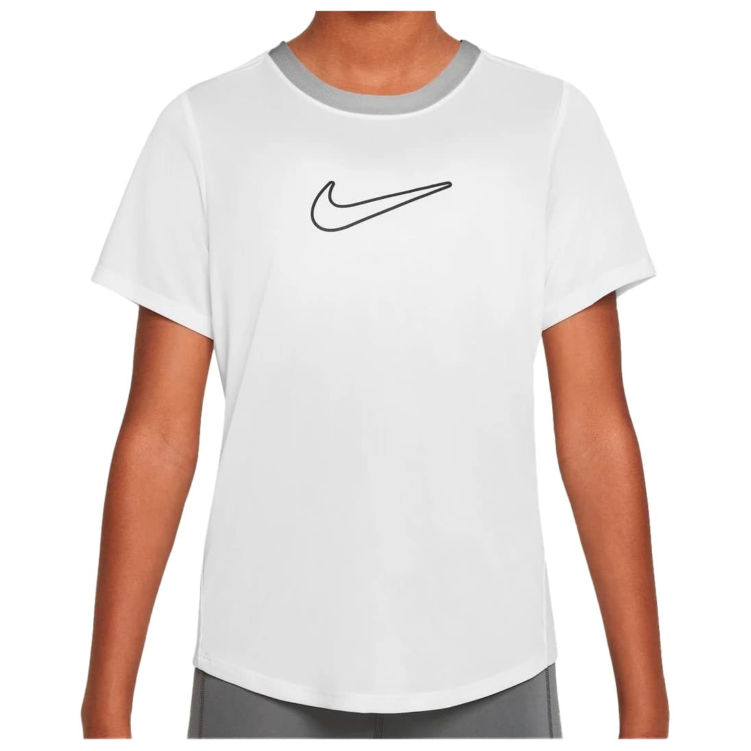 Детска спортна тениска Nike Kid's One Fitted Dri-Fit Short-Sleeve Top Sport shirt - White / Black