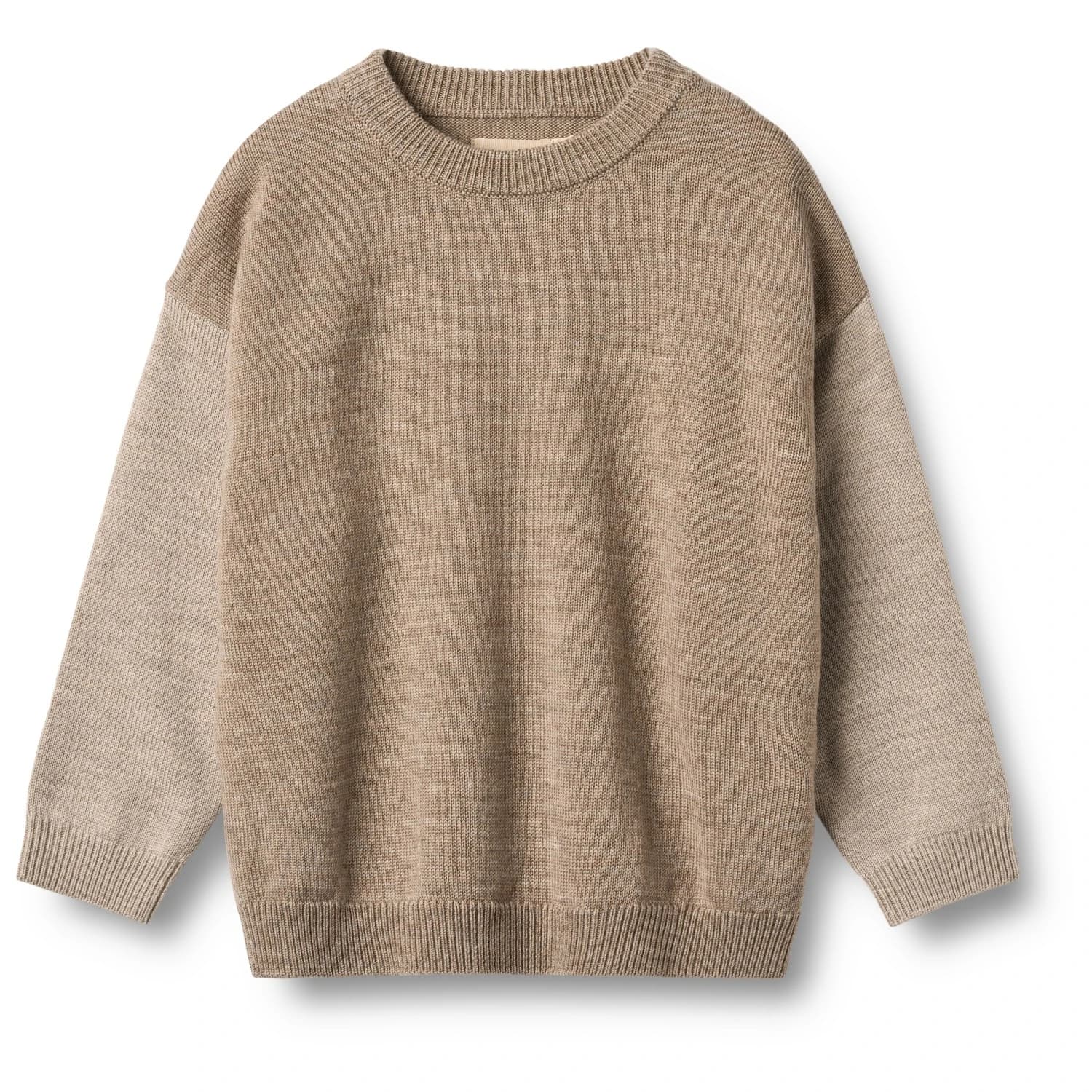 Детски вълнен пуловер WHEAT Kid's Finley Wool jumper - Grey Camel Melange