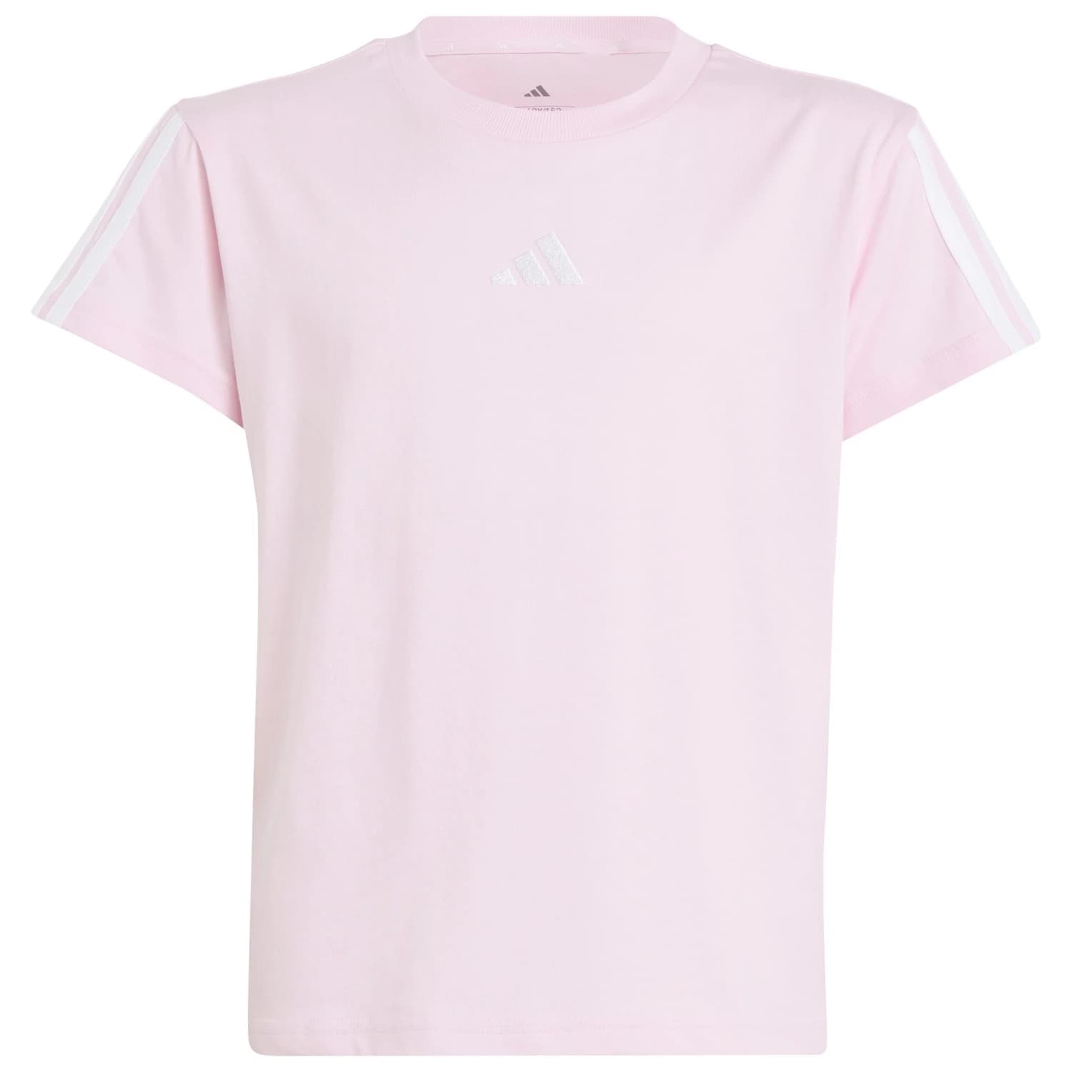 Тениска adidas Girl's 3-Stripes Tee T-shirt - Clear Pink / White