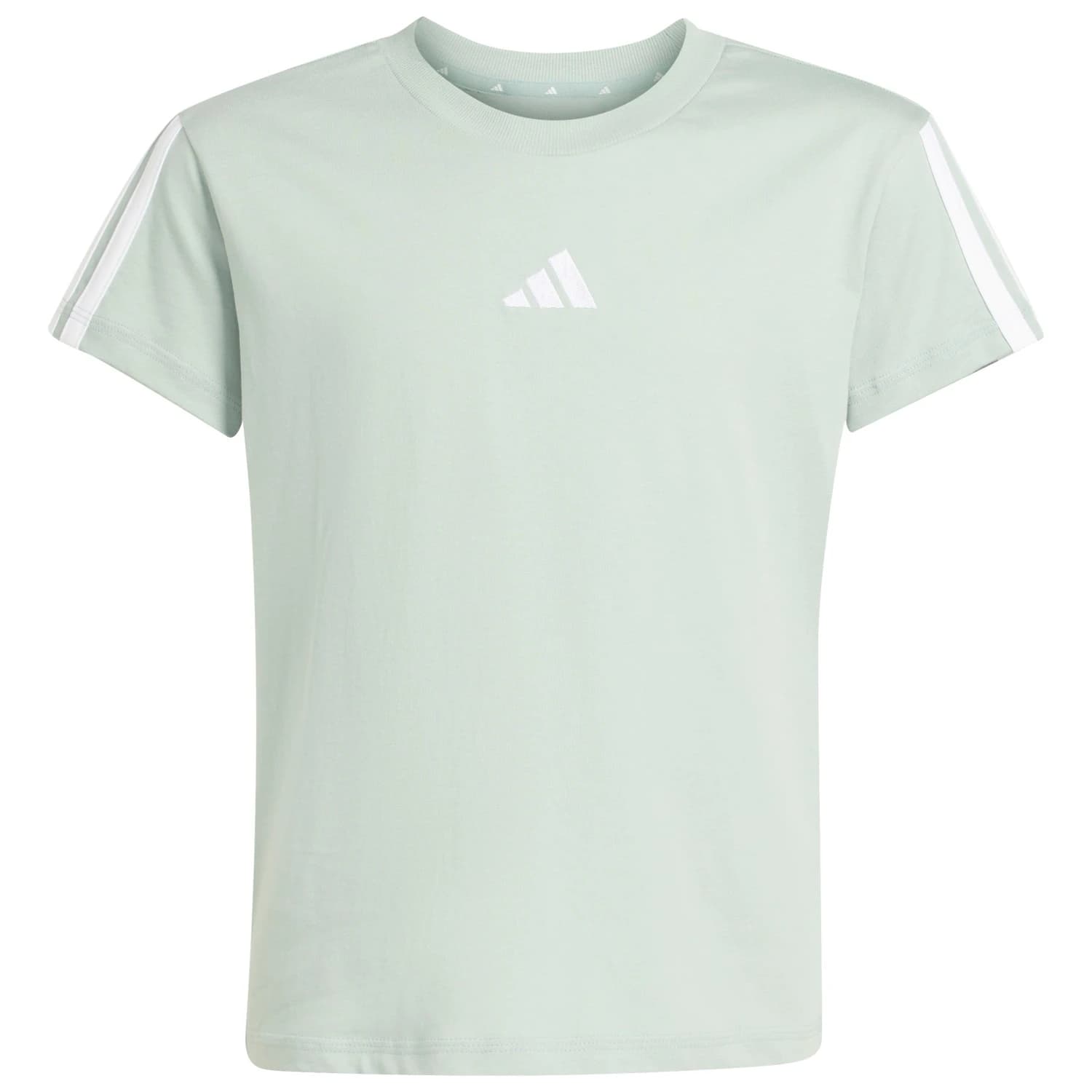 Тениска adidas Girl's 3-Stripes Tee T-shirt - Wonder Sage / White