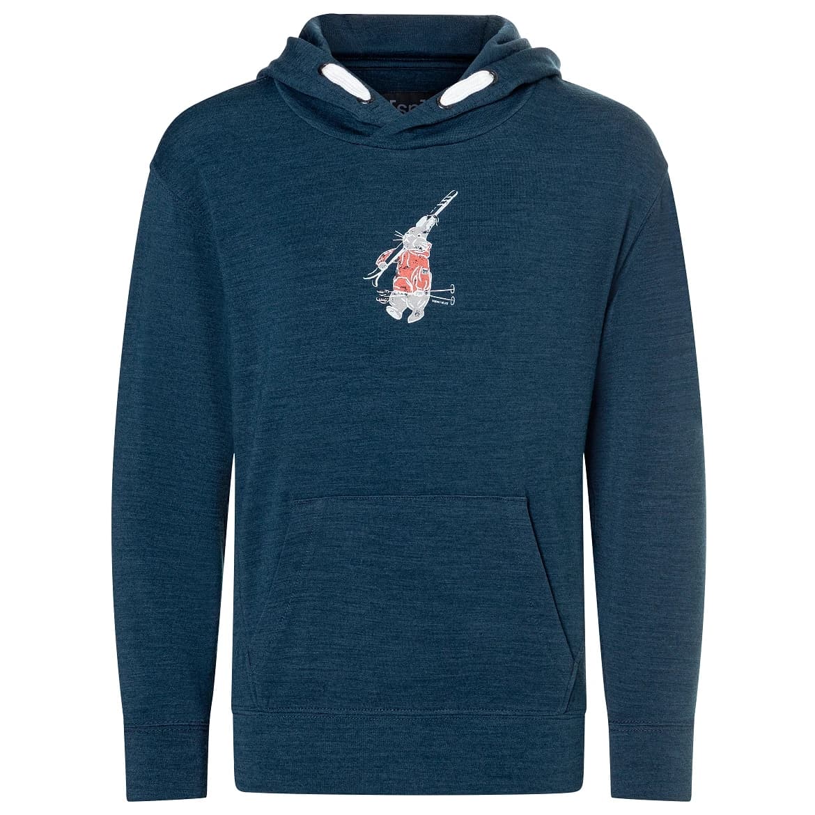 Детски вълнен пуловер super.natural Kid's Ski Bunny Hoodie - Blueberry / Various