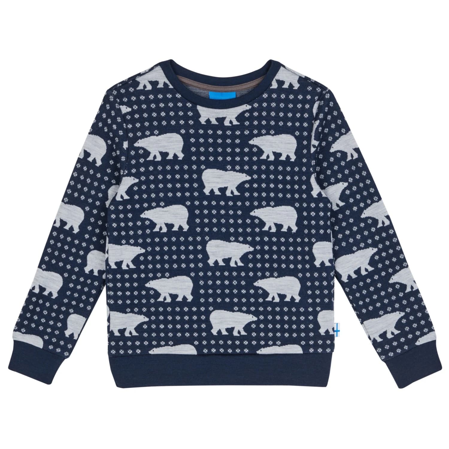 Детски вълнен пуловер Finkid Kid's Uniikki Nordik Wool jumper - Navy
