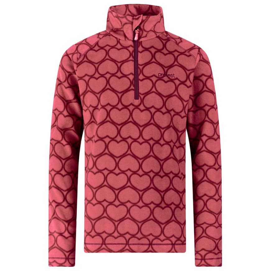 Детски поларен пуловер Protest Kid's PRTRemissy 1/4 Zip Active Top Fleece jumper - Rebelpurple