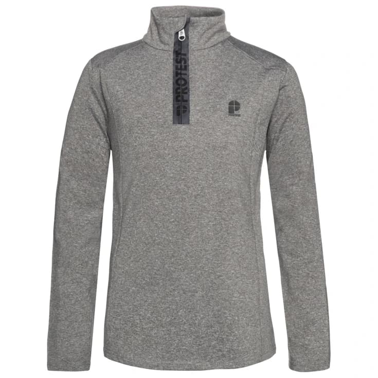 Детски поларен пуловер Protest Kid's PRTRewillowy 1/4 Zip Active Top Fleece jumper - Dark Grey Melee