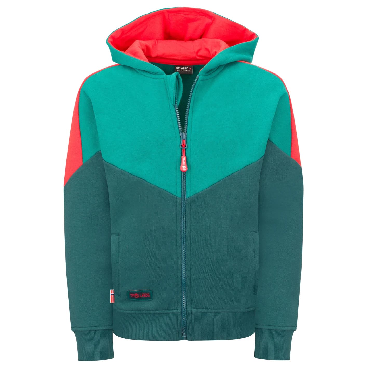 Детско яке за тренировка Trollkids Kid's Flekkefjord Jacket Training jacket - Midnight Petrol / Dark Cyan / Chili Red