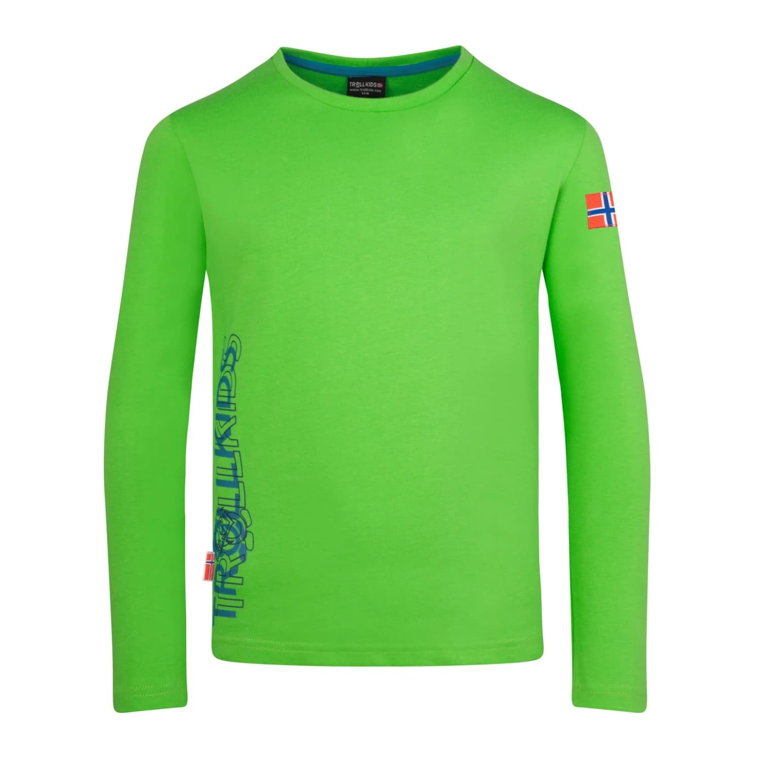 Детска блуза с дълъг ръкав Trollkids Kid's Stavanger Longsleeve XT Longsleeve - Fresh Green / Dark Marine