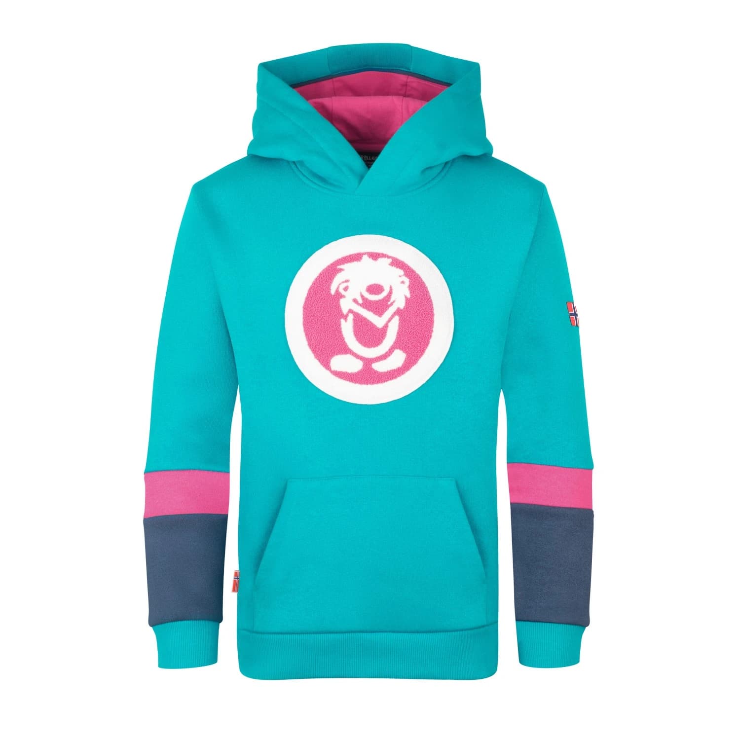 Детски суичър Trollkids Kid's Troll Sweater XT Hoodie - Dark Turquoise / Bright Berry / Mystic Blue