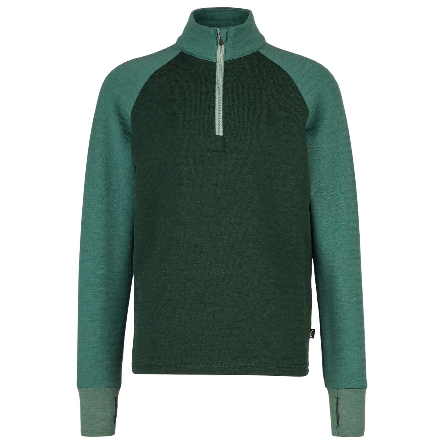 Детски вълнен пуловер Stoic Kid's MerinoFleece260 FlenSt. Half Zip Merino jumper - New Pine Green / Pineneedle Green